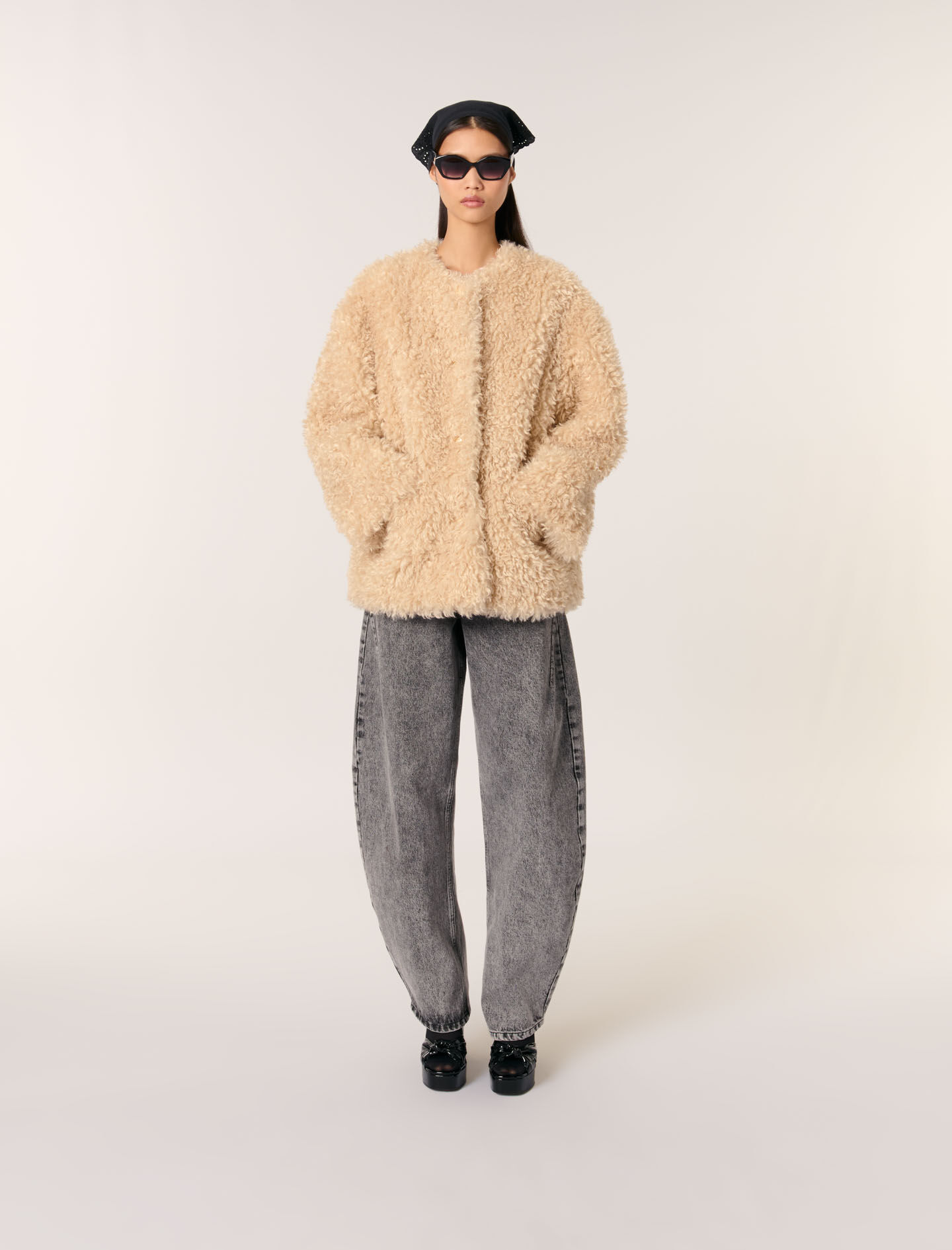 Short faux fur coat Natural For Women Maje