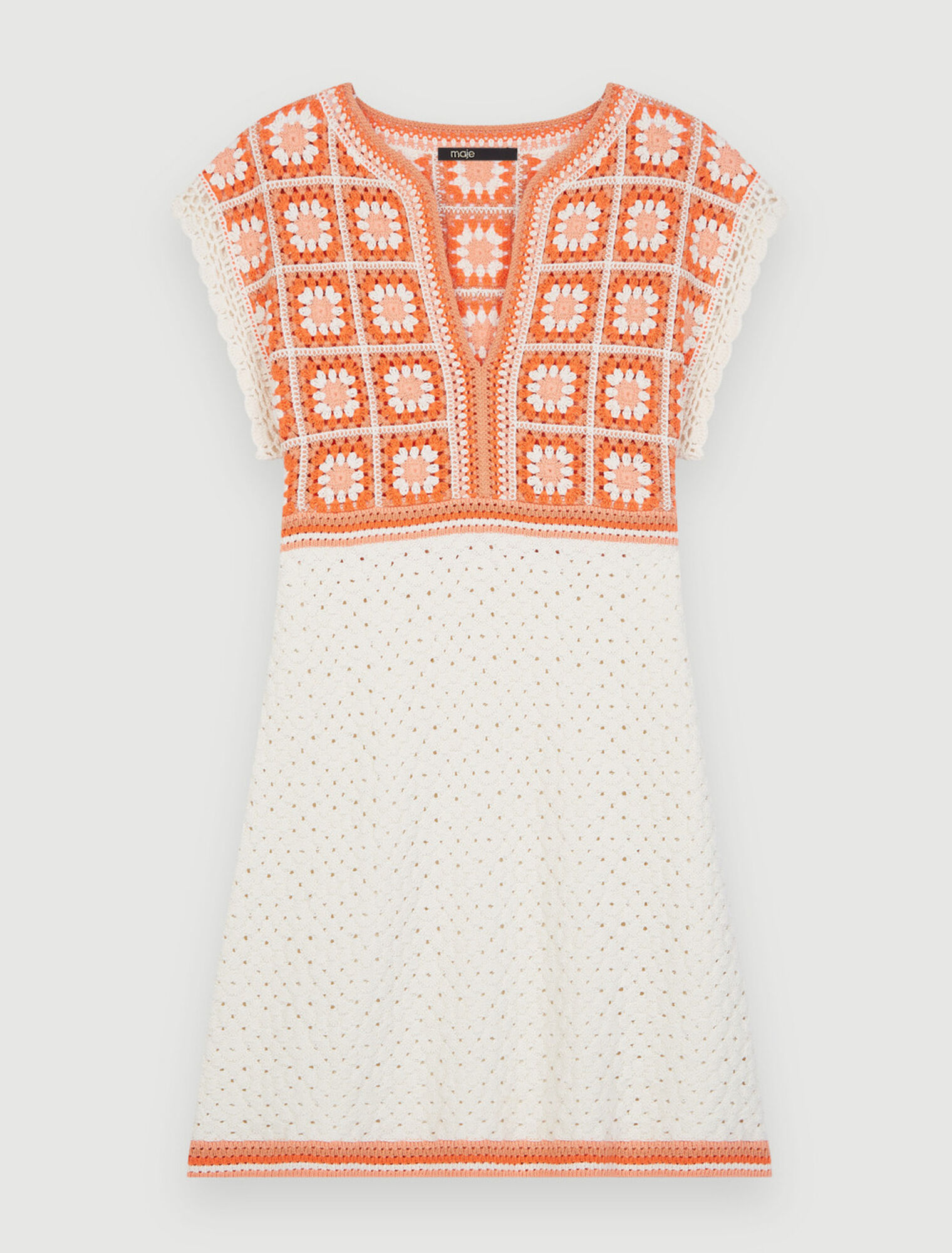 Two-colour crochet dress