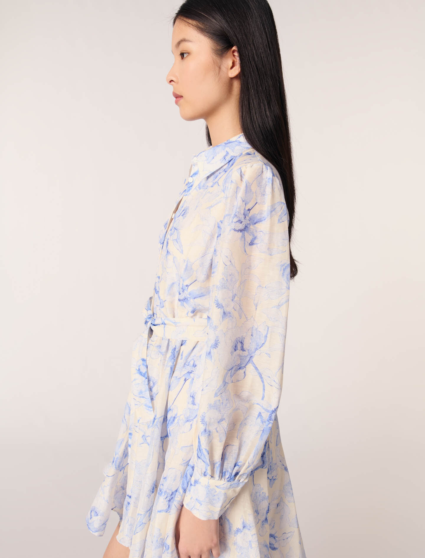 majeページ Patterned shirt dress Blue For Women | Maje