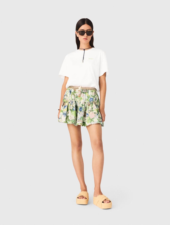 Printed ruffled skirt