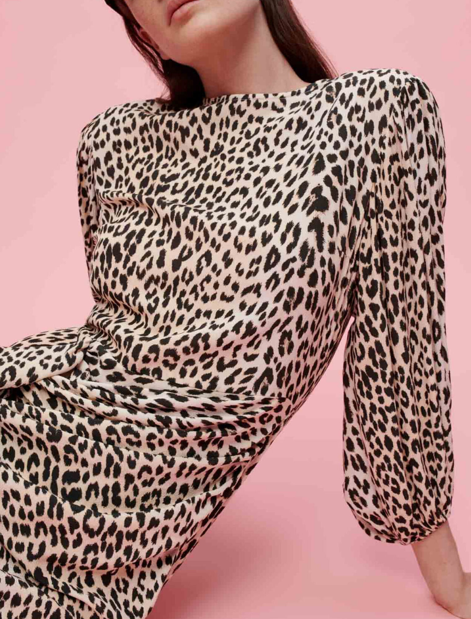Leopard-print viscose dress