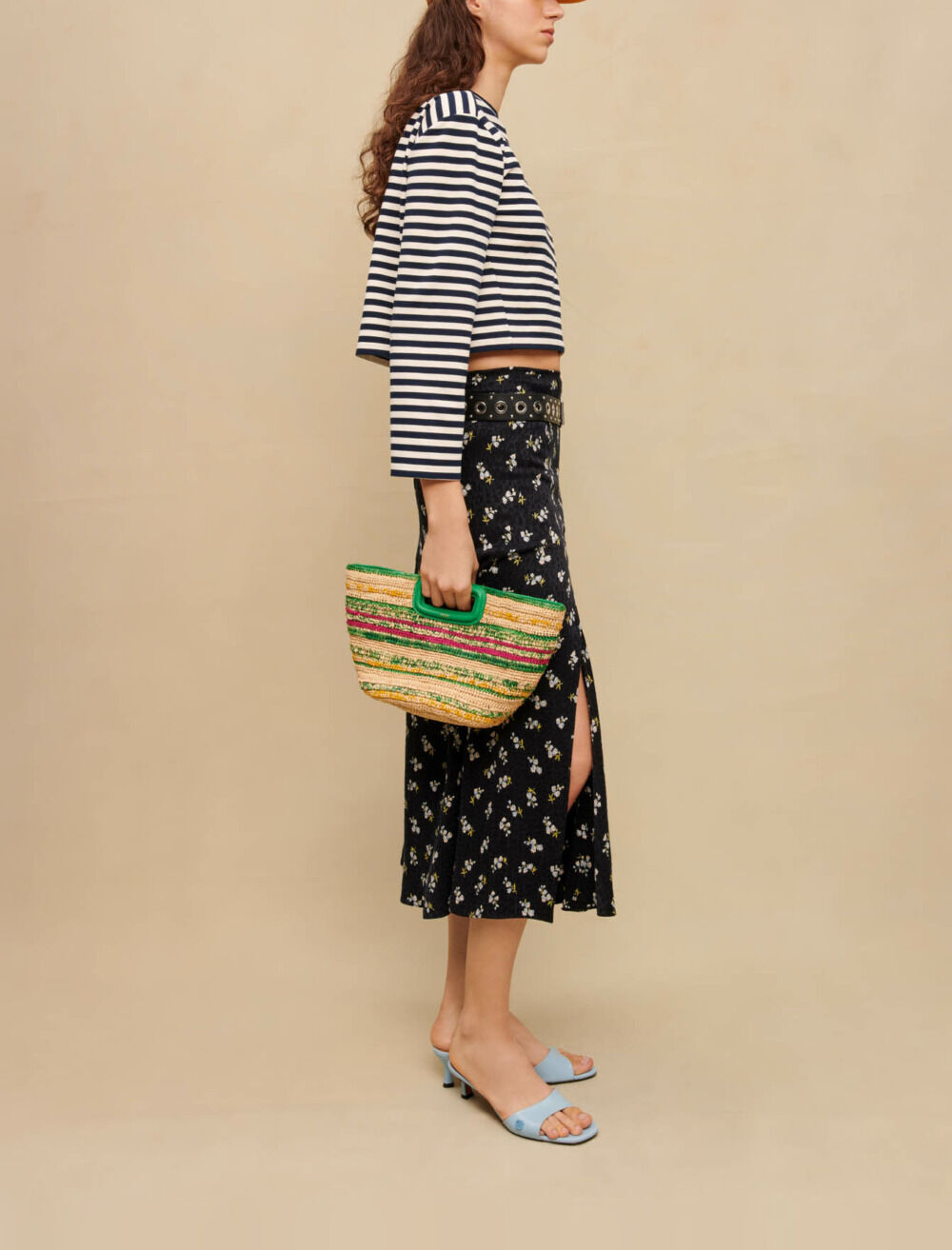 Floral printed long skirt Blue For Women | Maje