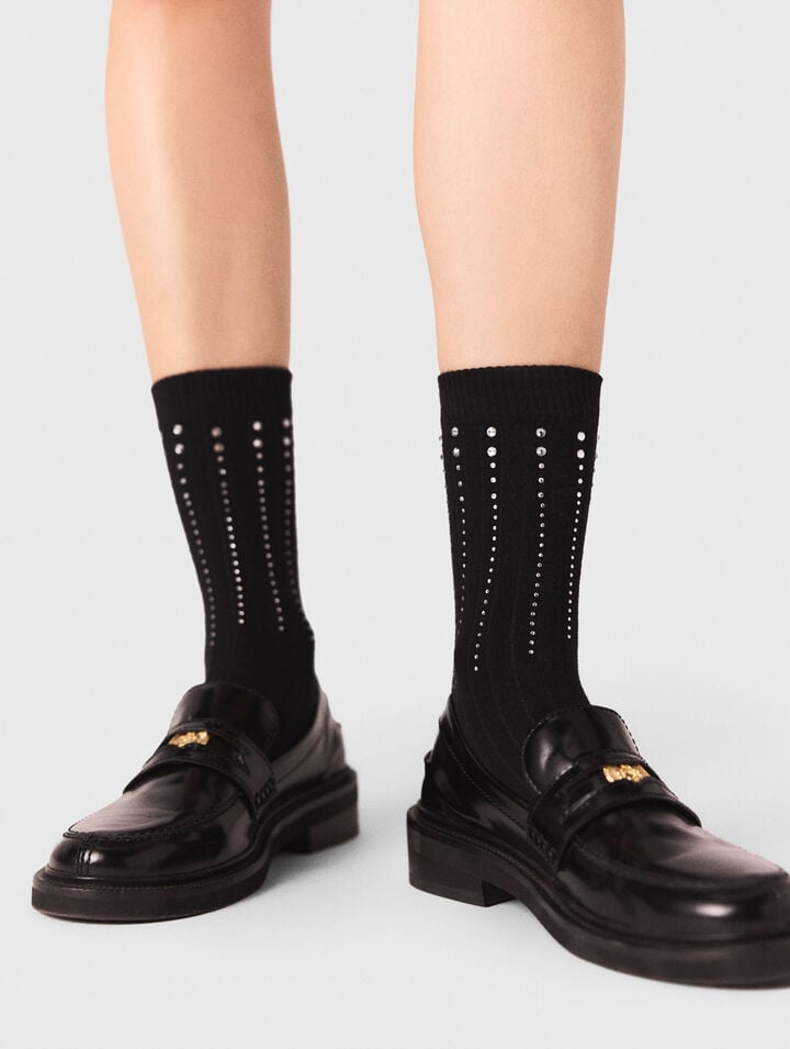 Rhinestone cotton socks