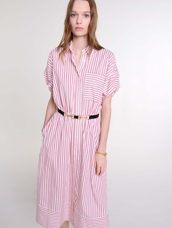 Striped and rhinestone maxi dress