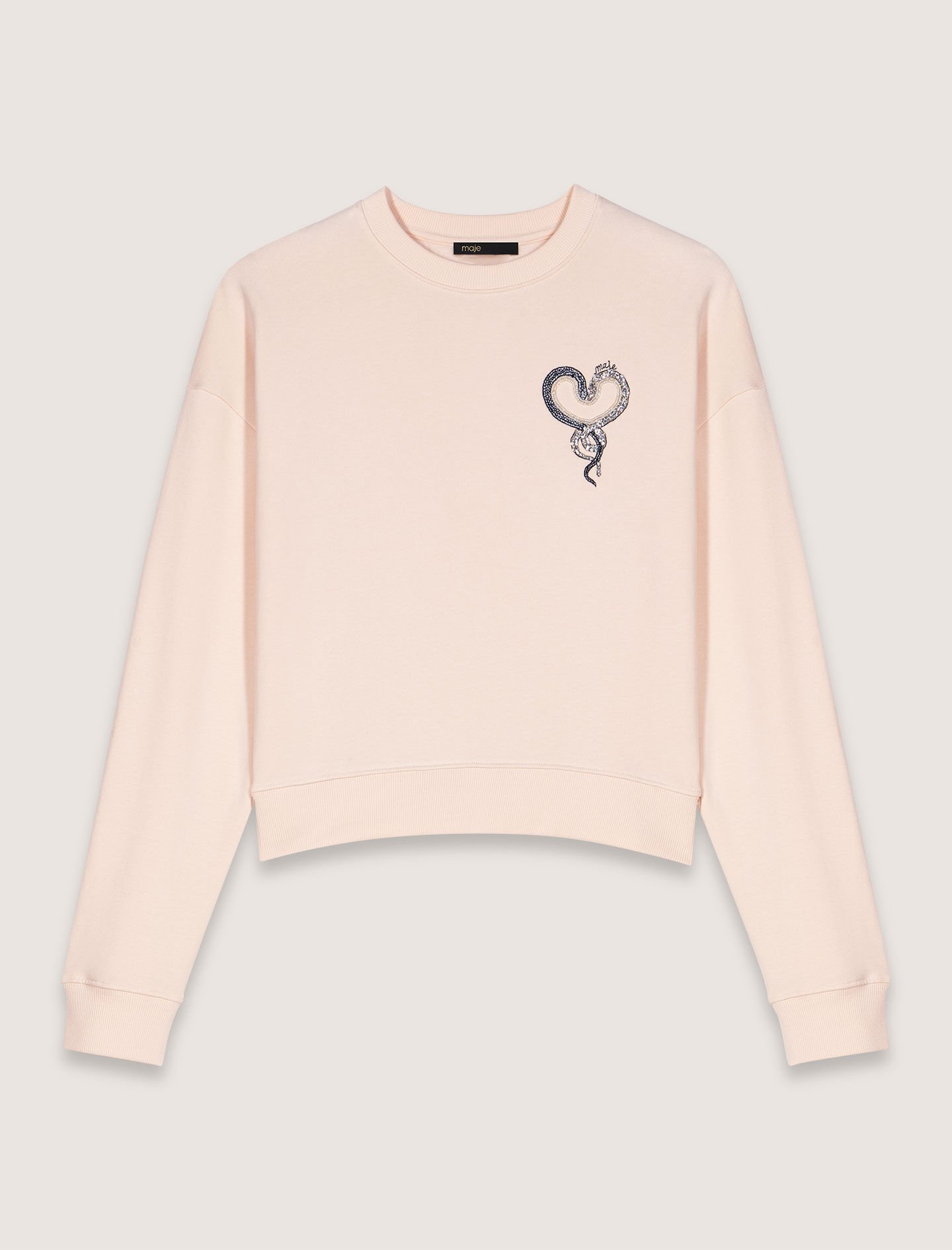 Embroidered sweater Pink For Women | Maje