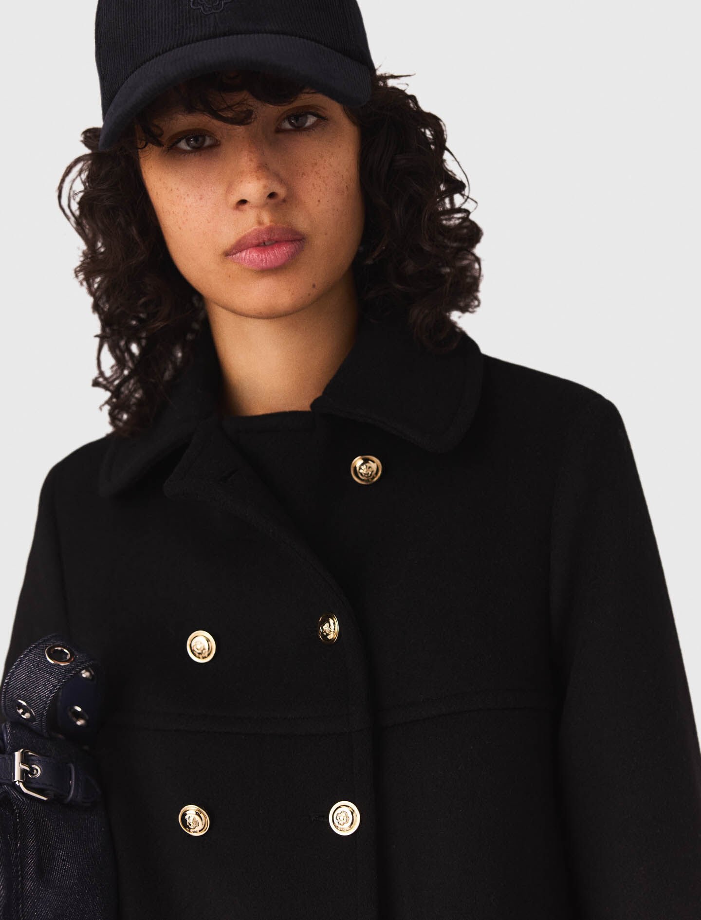 Wool blend coat Black / Gray For Women | Maje