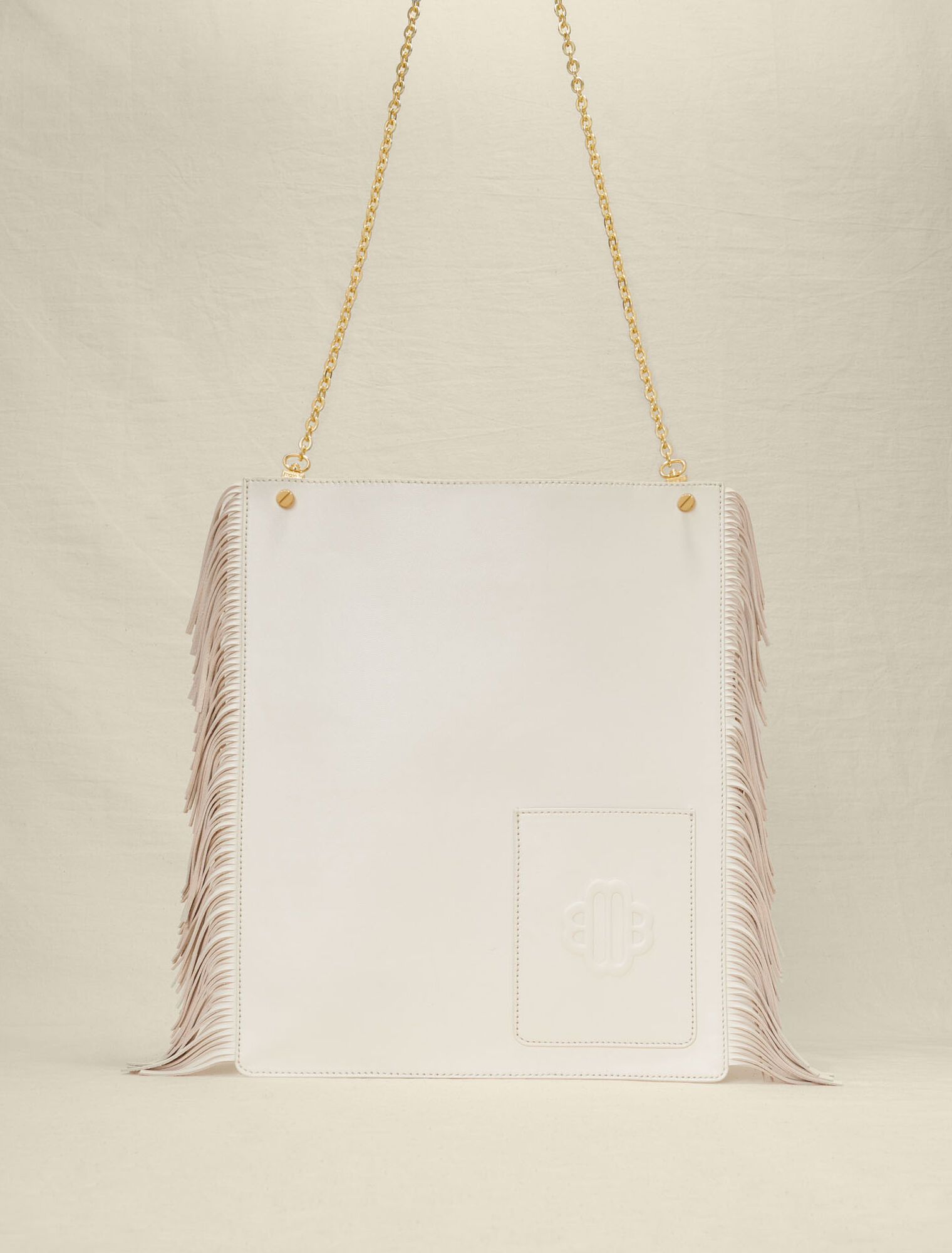 Clover fringed leather bag