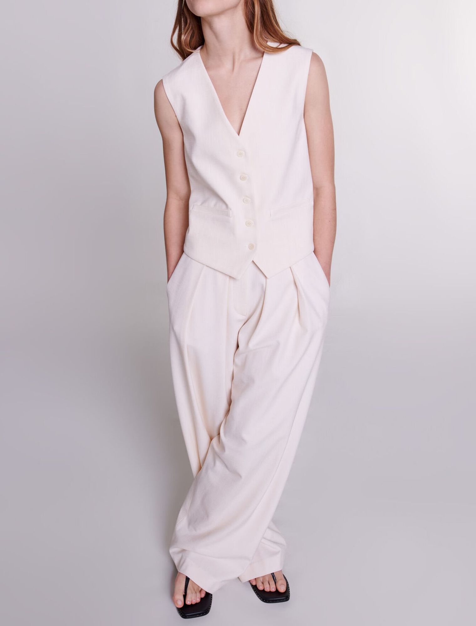 Wide-leg suit trousers