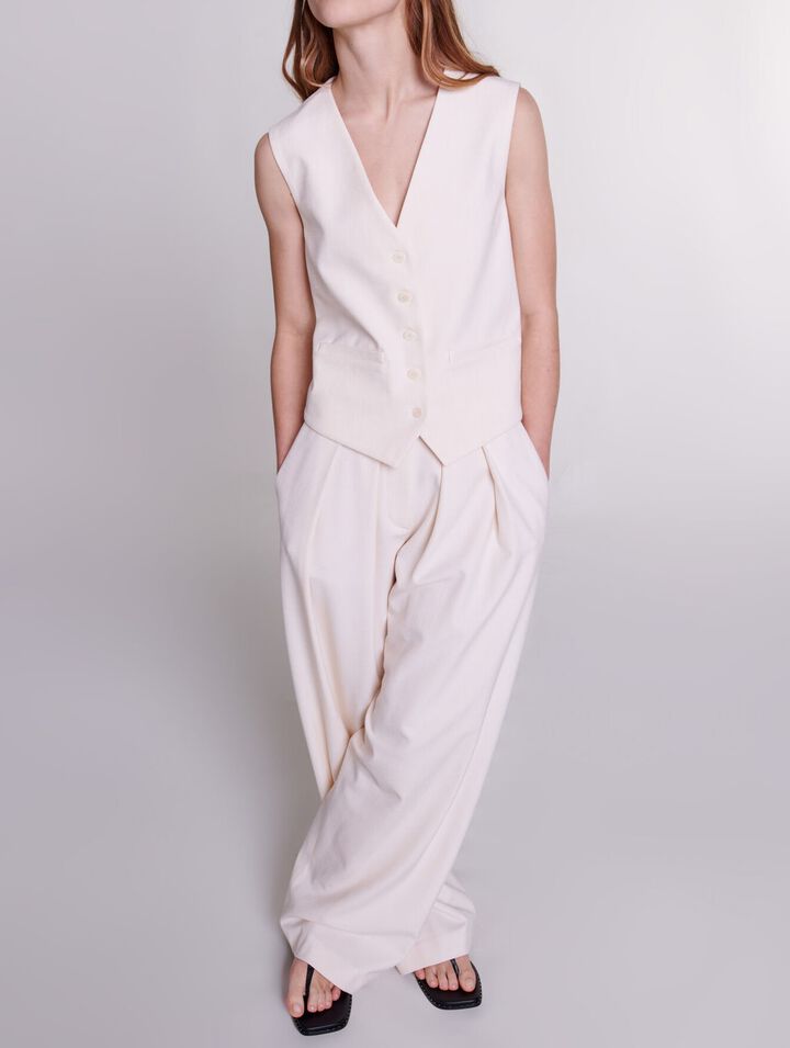 Wide-leg suit trousers