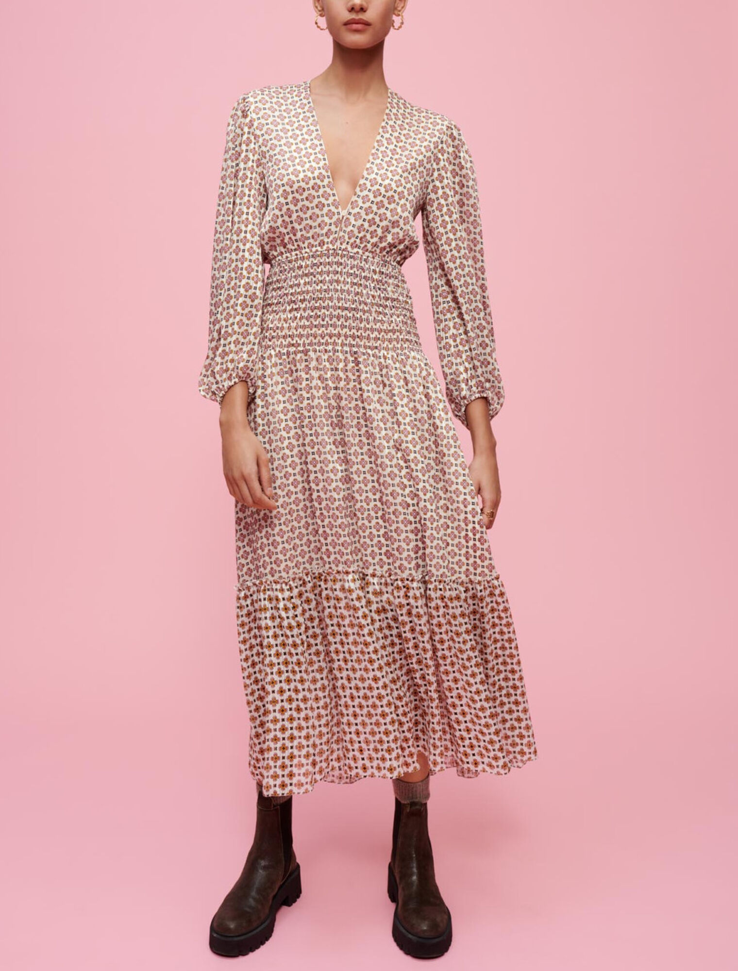 Printed chiffon dress