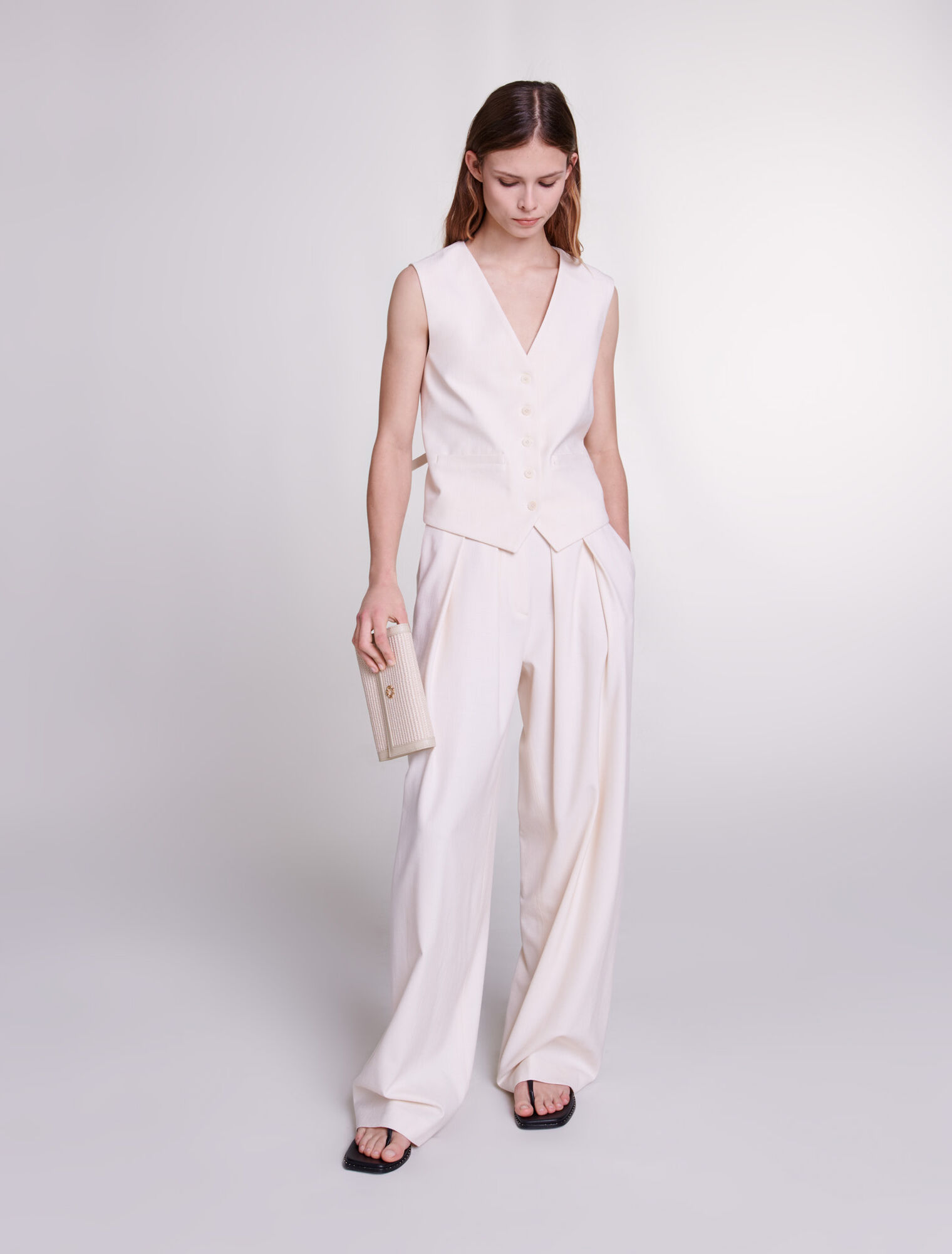Wide-leg suit trousers