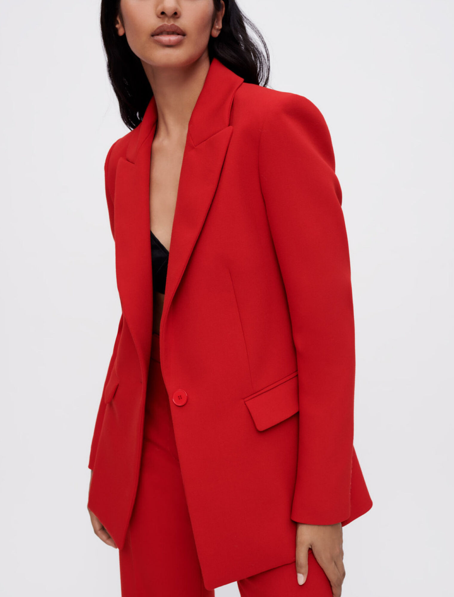 Red suit jacket