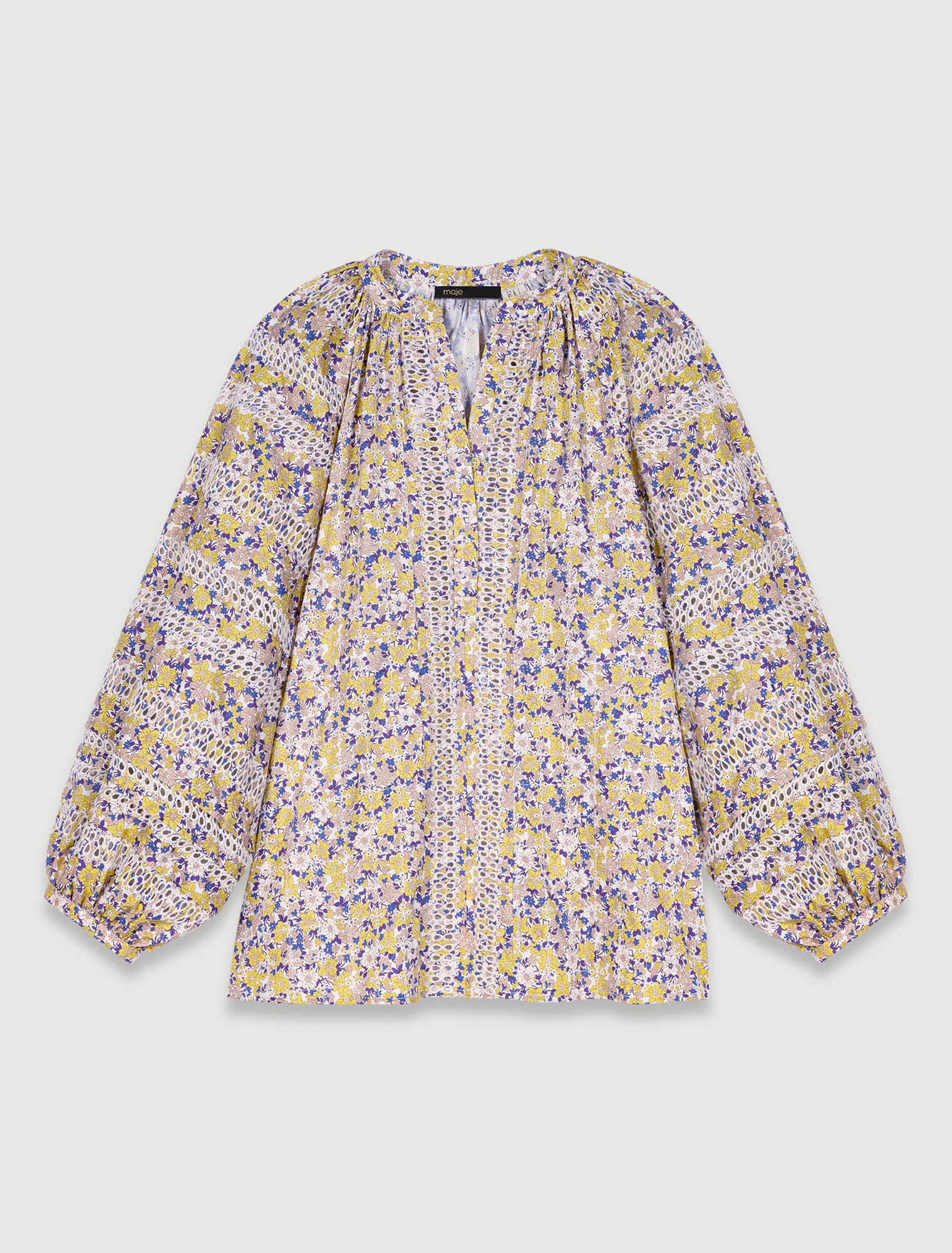 Patterned embroidered blouse