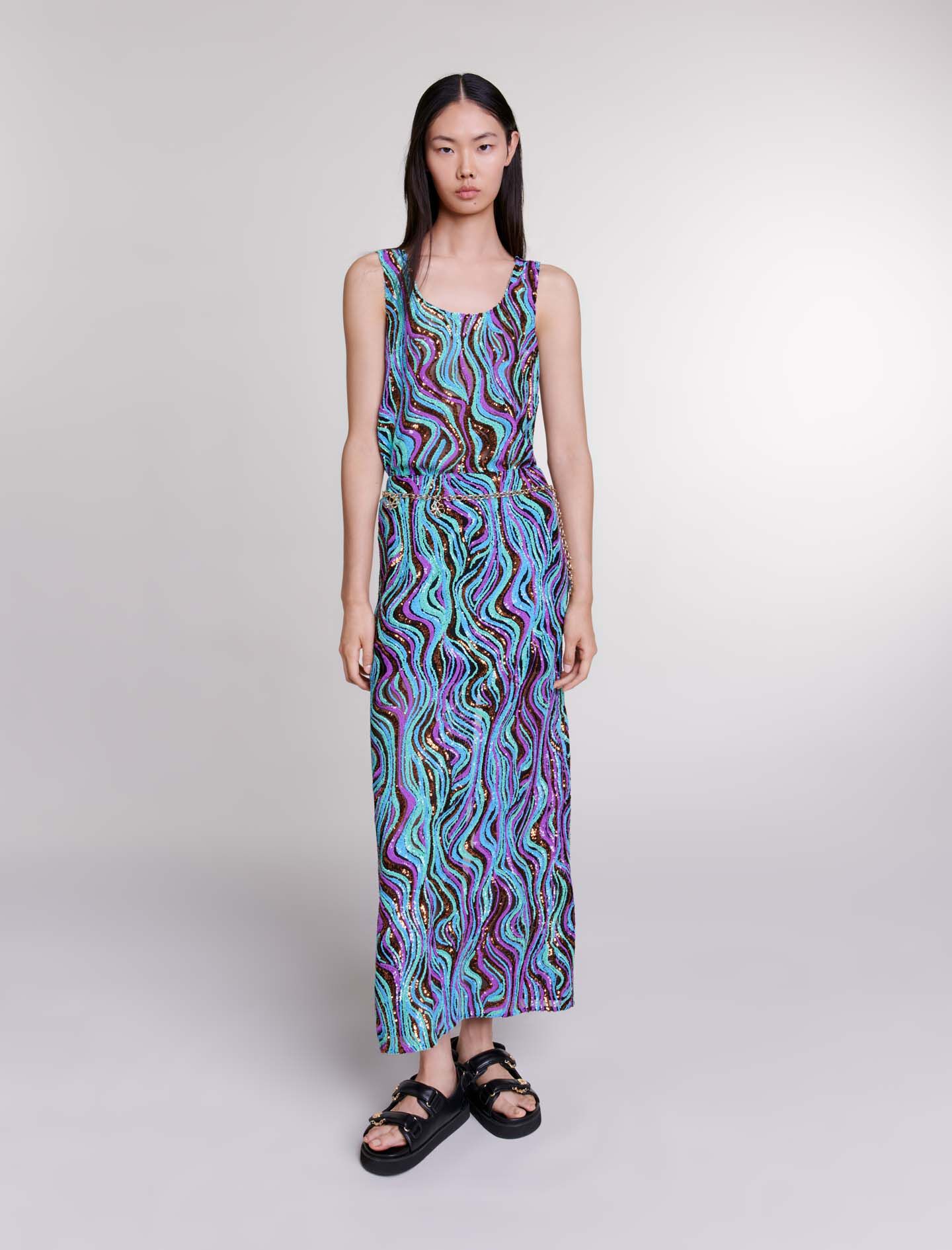 Multicolor sequin maxi skirt outlet
