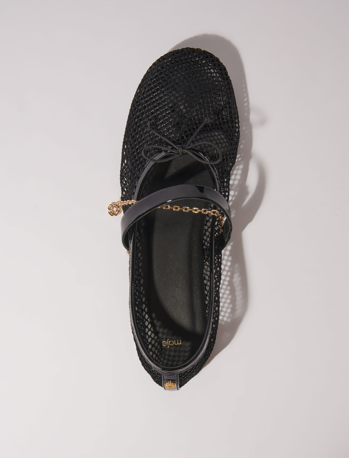 Mesh ballet flats Black / Gray For Women | Maje Mesh ballet flats Black / Gray For Women | Maje