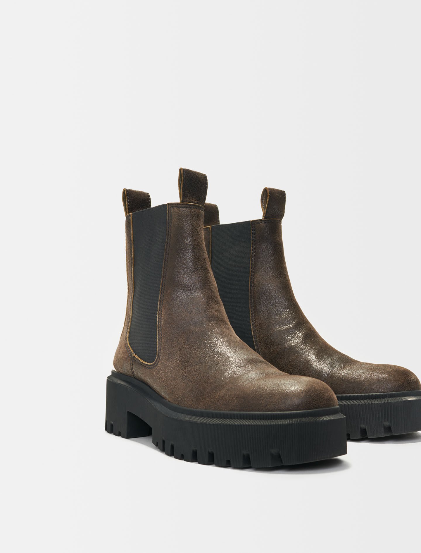 Antique leather booties Brown For Women Maje