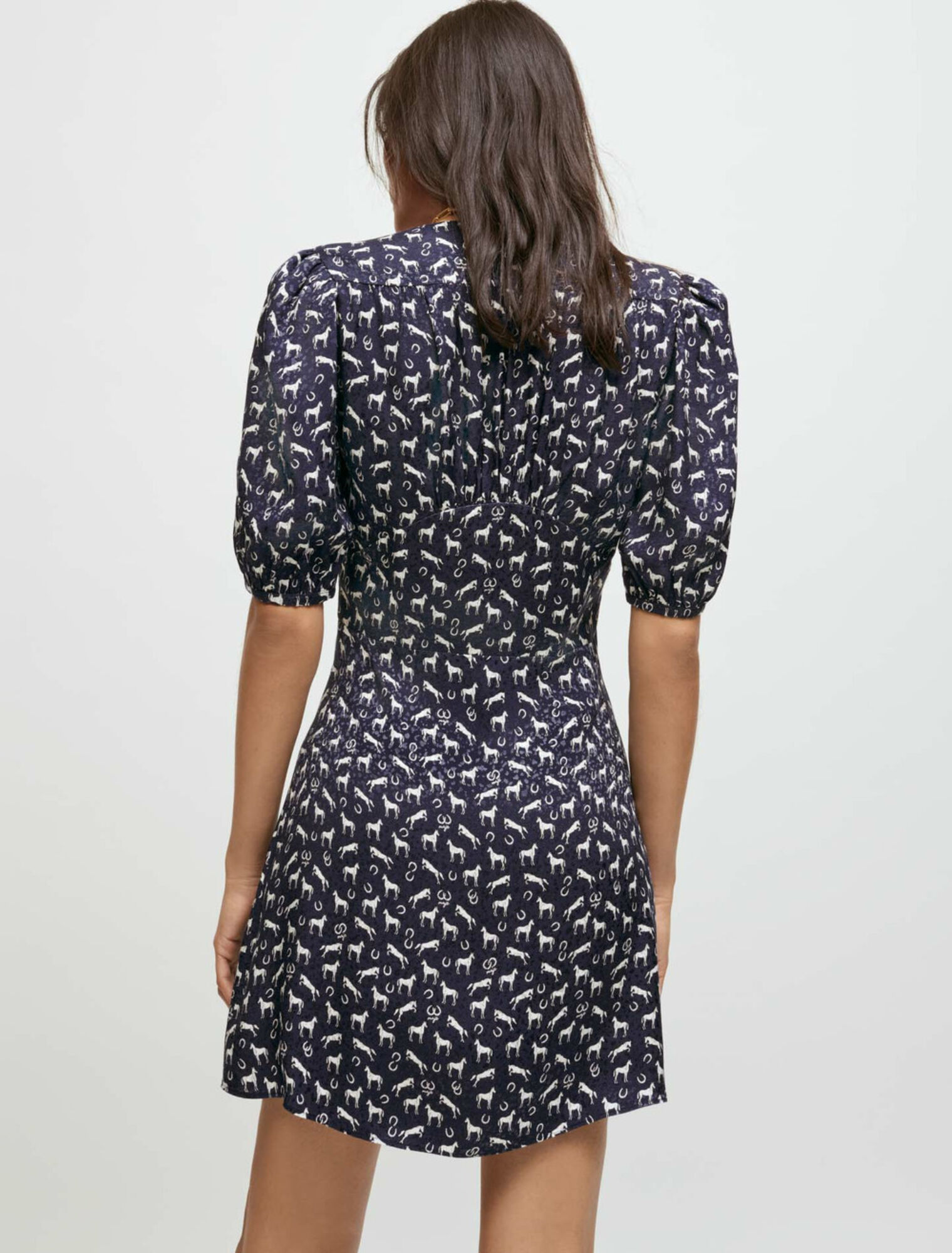 Horse print jacquard dress
