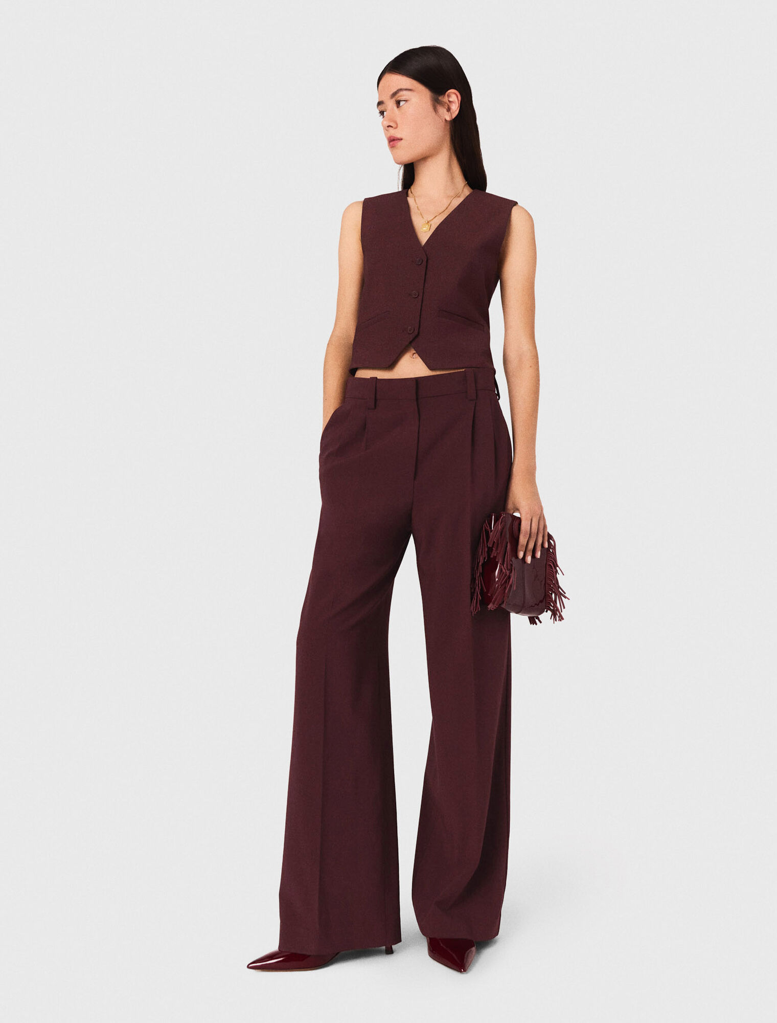 Tailored high-waisted suit trousers
