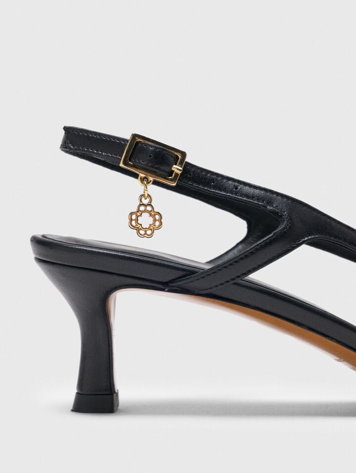 Smooth leather slingback pumps