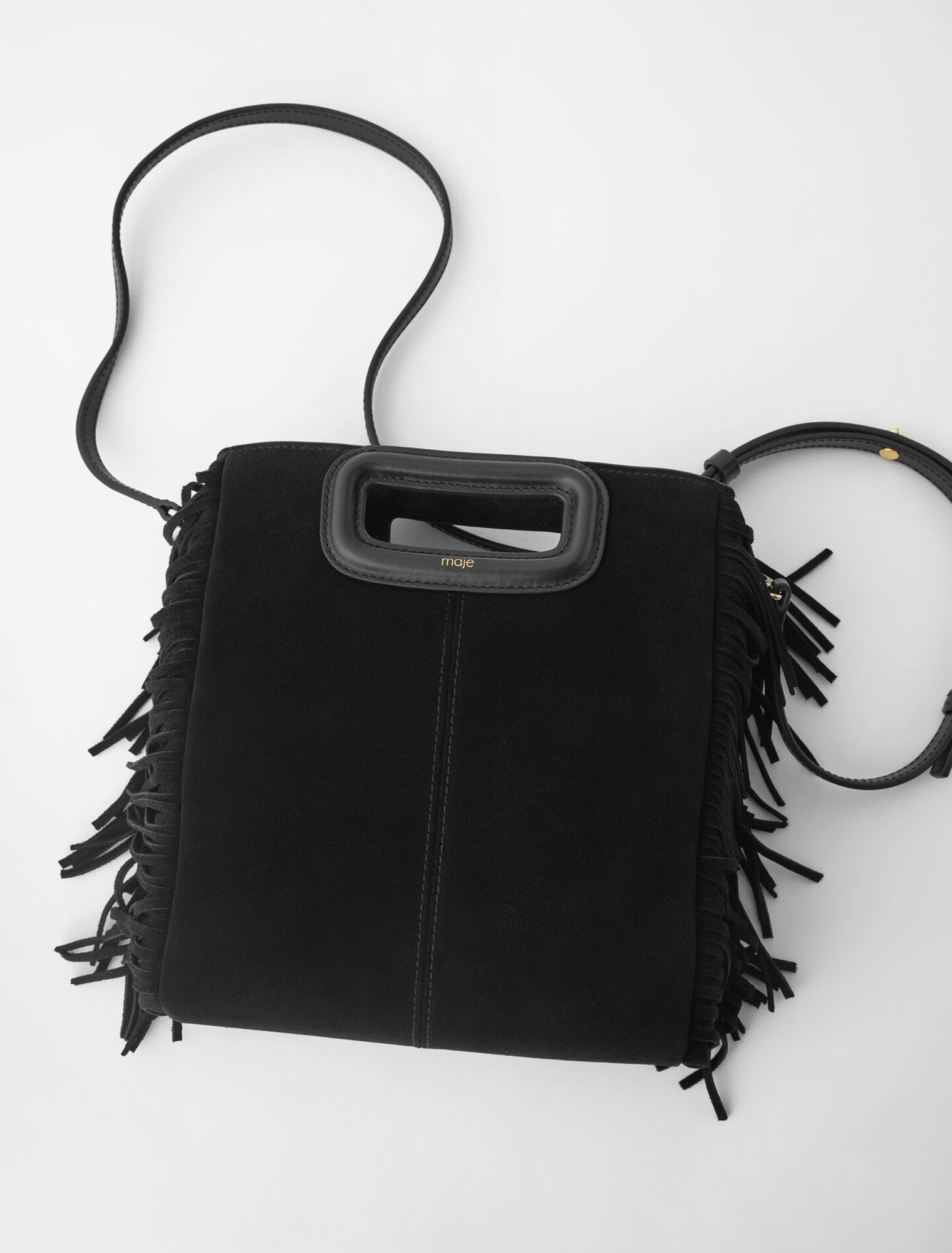 Suede leather M bag