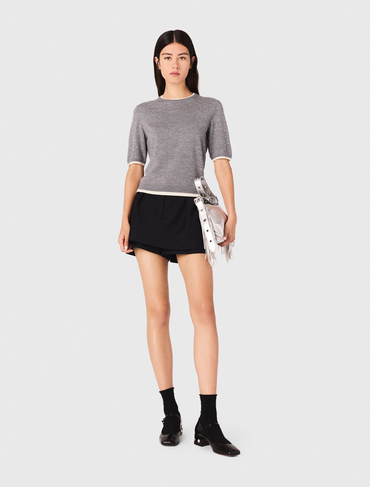 100% wool jumper with rhinestones