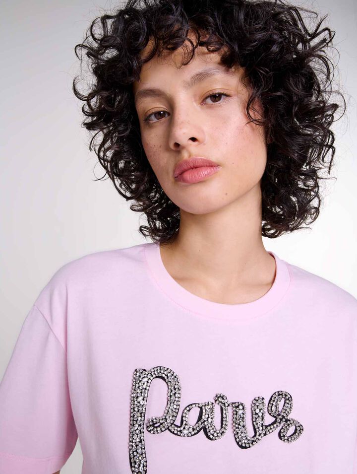 Paris rhinestone T-shirt