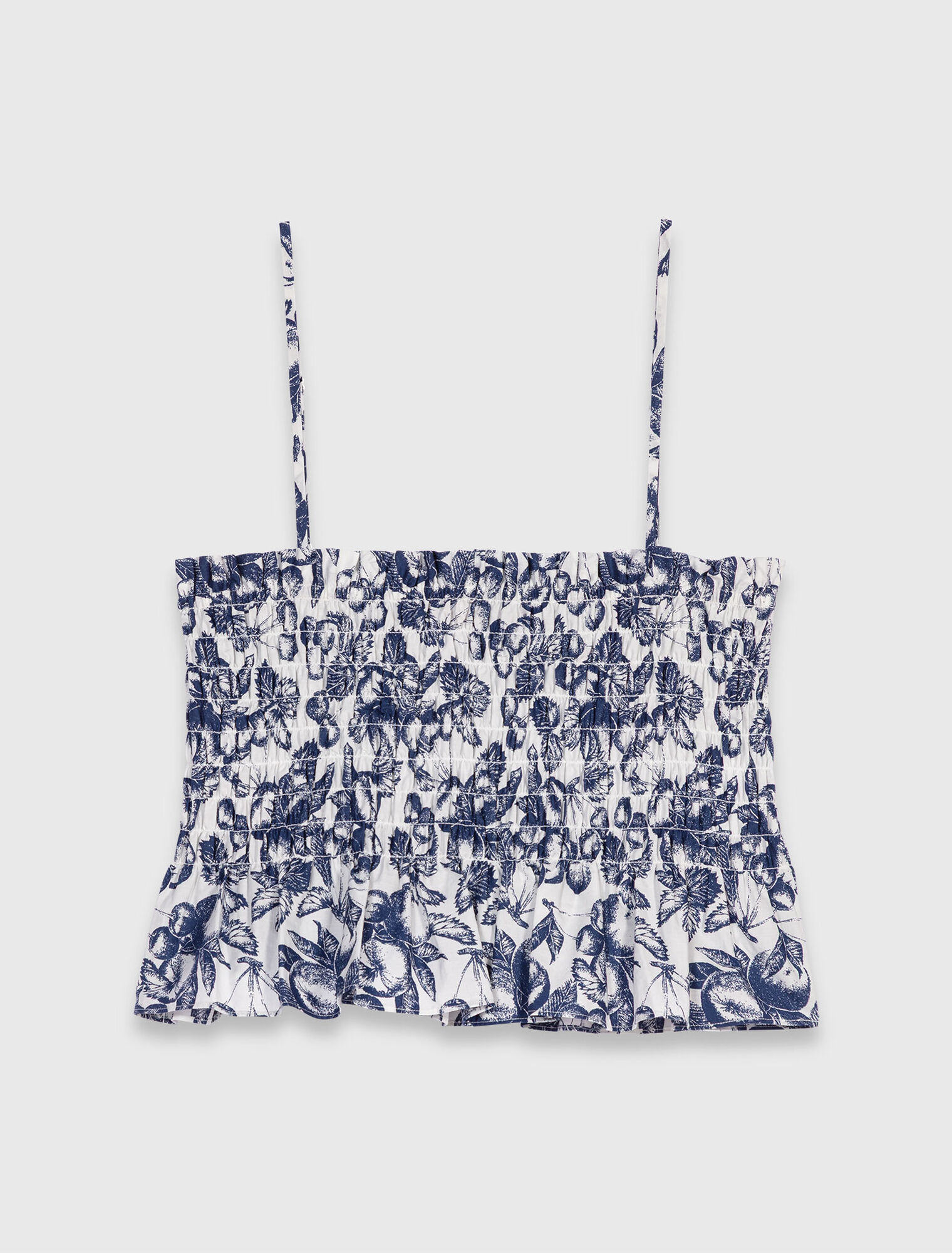 Patterned smocked top