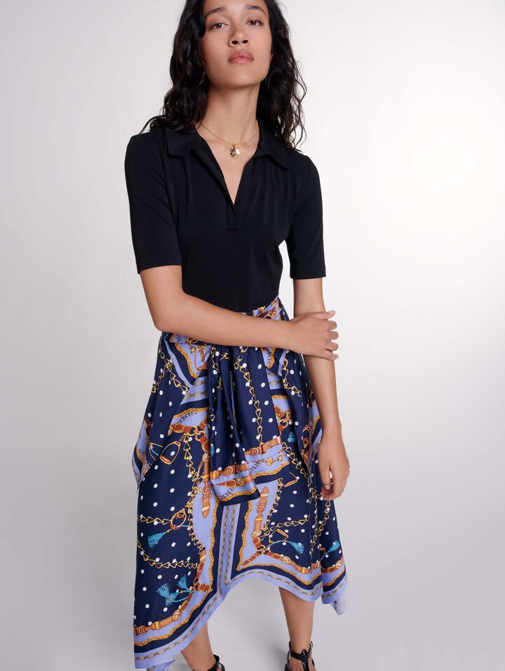 Illusion effect patterned dress 
