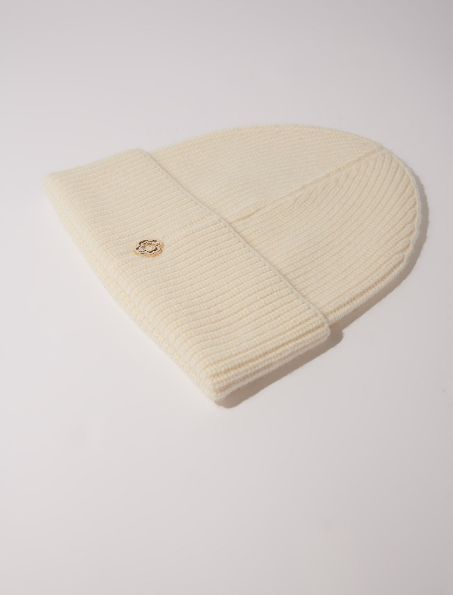 韓国商品/MAJOURNEE VARSITY KNIT FULL ZIP-UP Cashmere/wool zip-up neck warmer White For Women | Maje