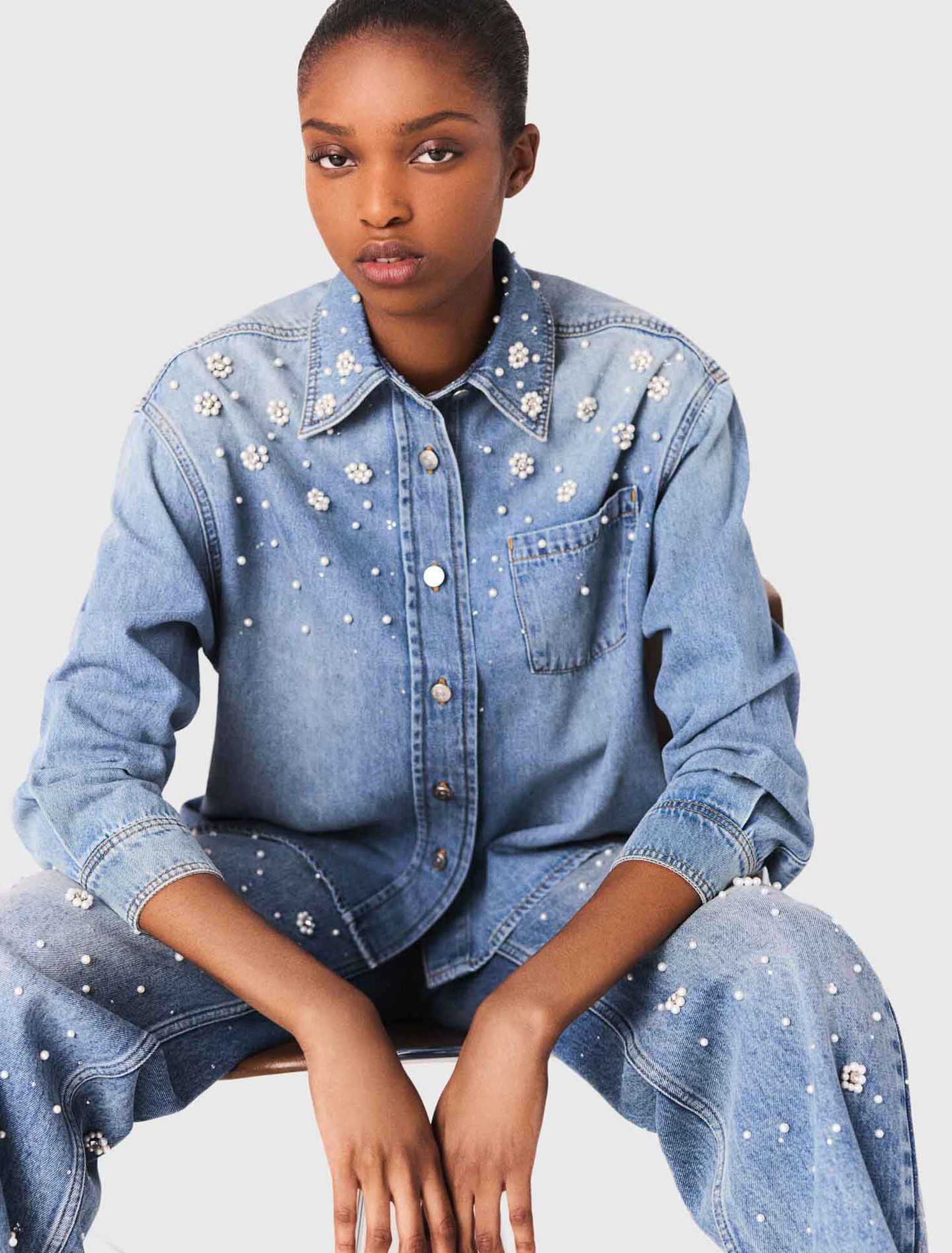 Denim shirt jacket