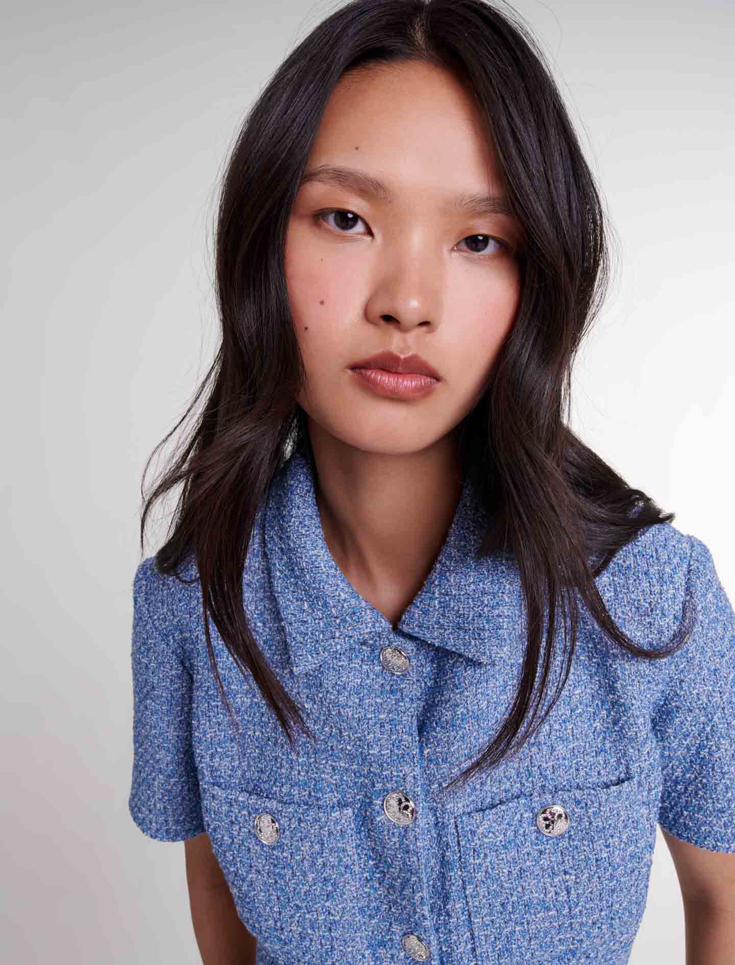 Tweed top Blue For Women | Maje