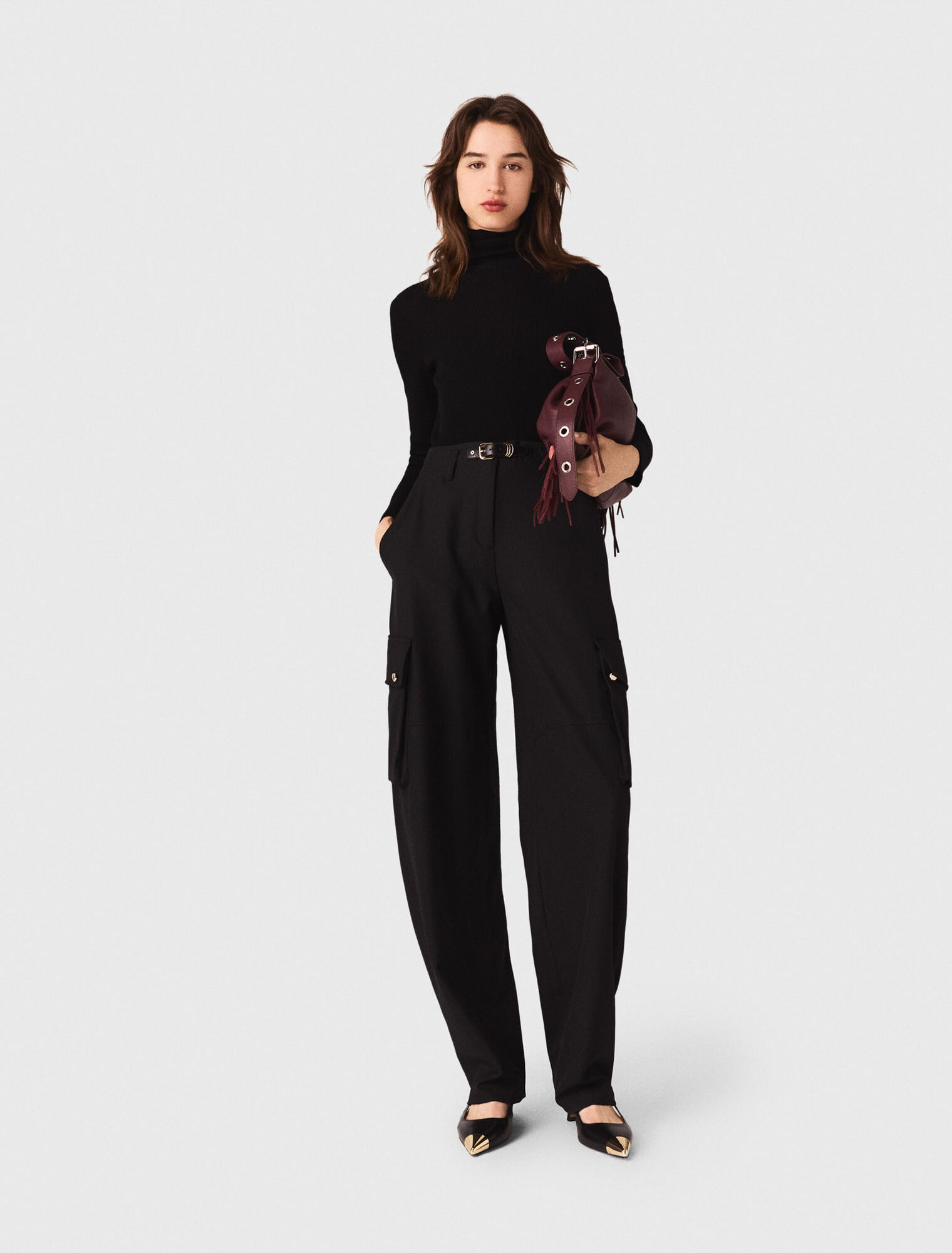 Second-skin sweater with a high neck