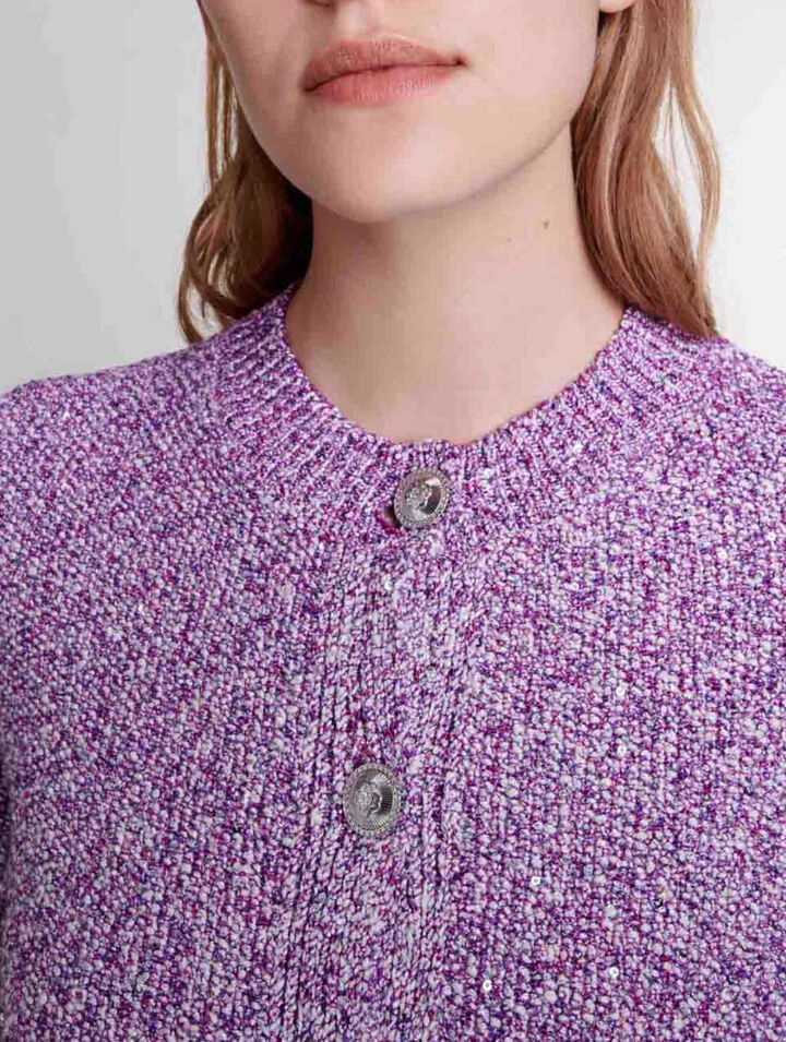 Sequin knit cardigan