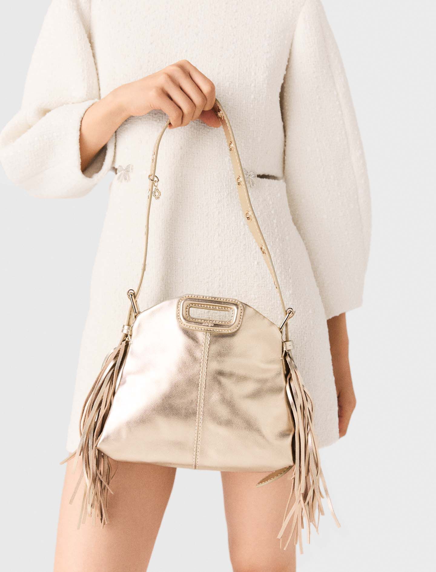 Metallic leather Miss M mini bag Denim - Jeans For Women | Maje