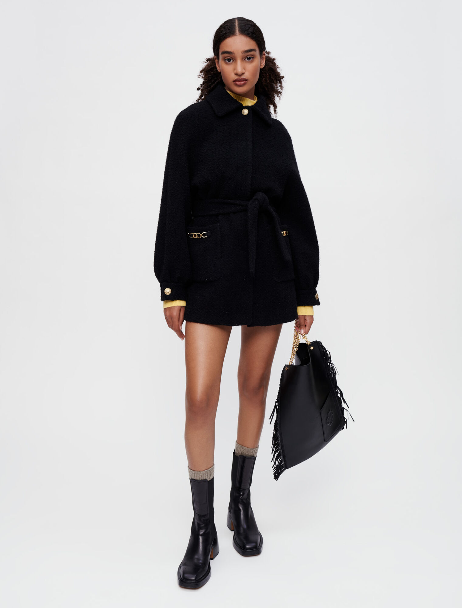 Coat with Maje Clover horsebit details