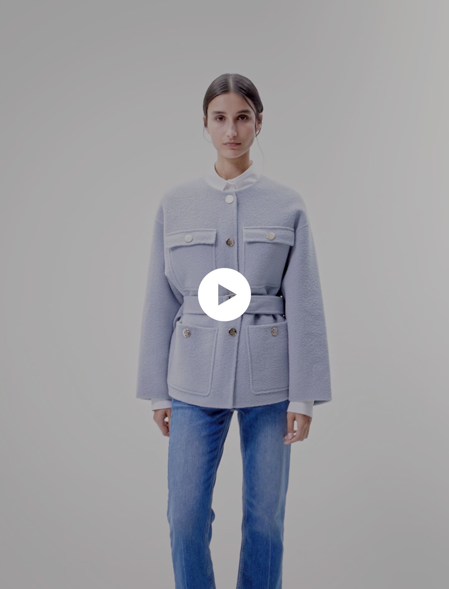 Belted short coat