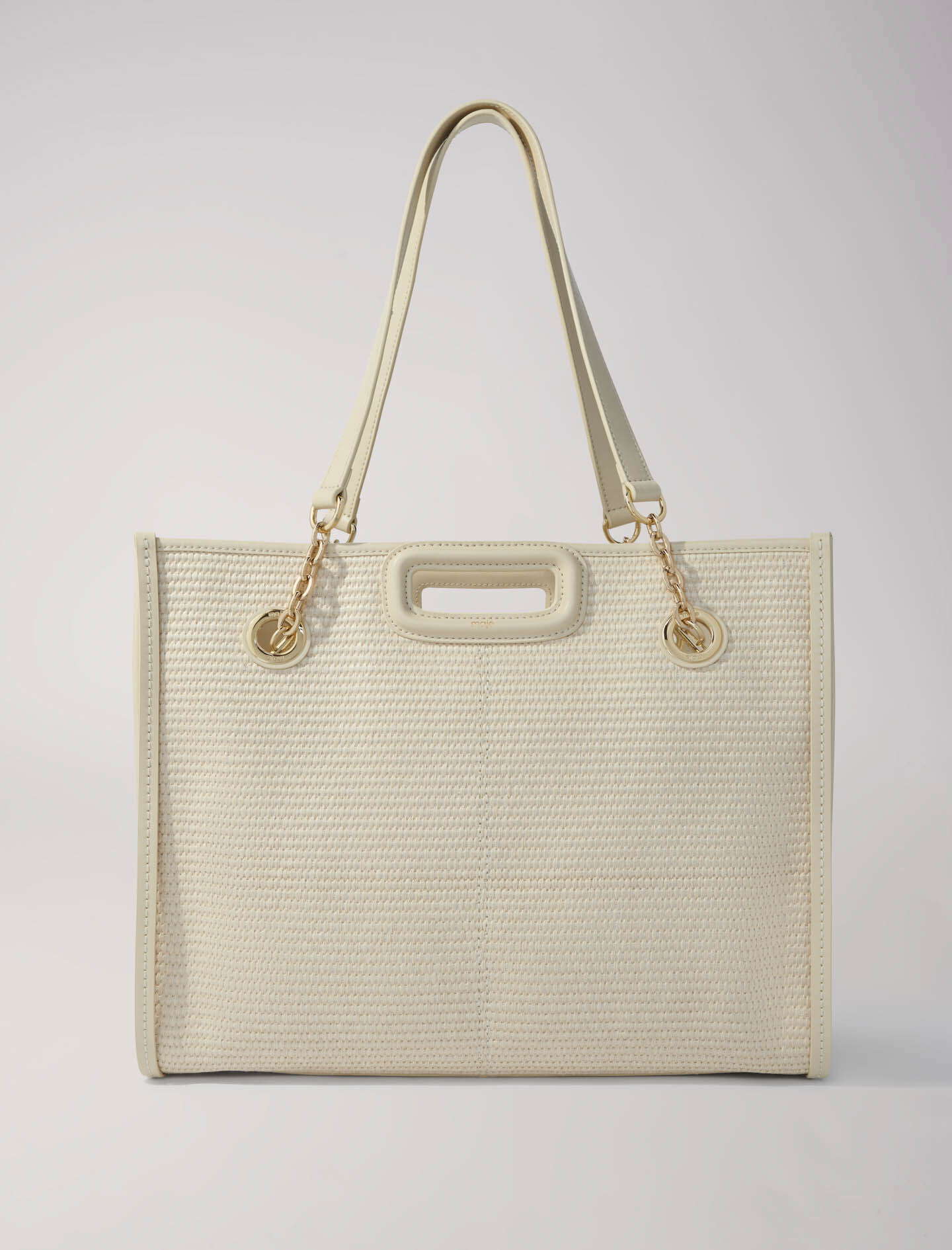 Raffia-effect textile tote bag Natural For Women | Maje