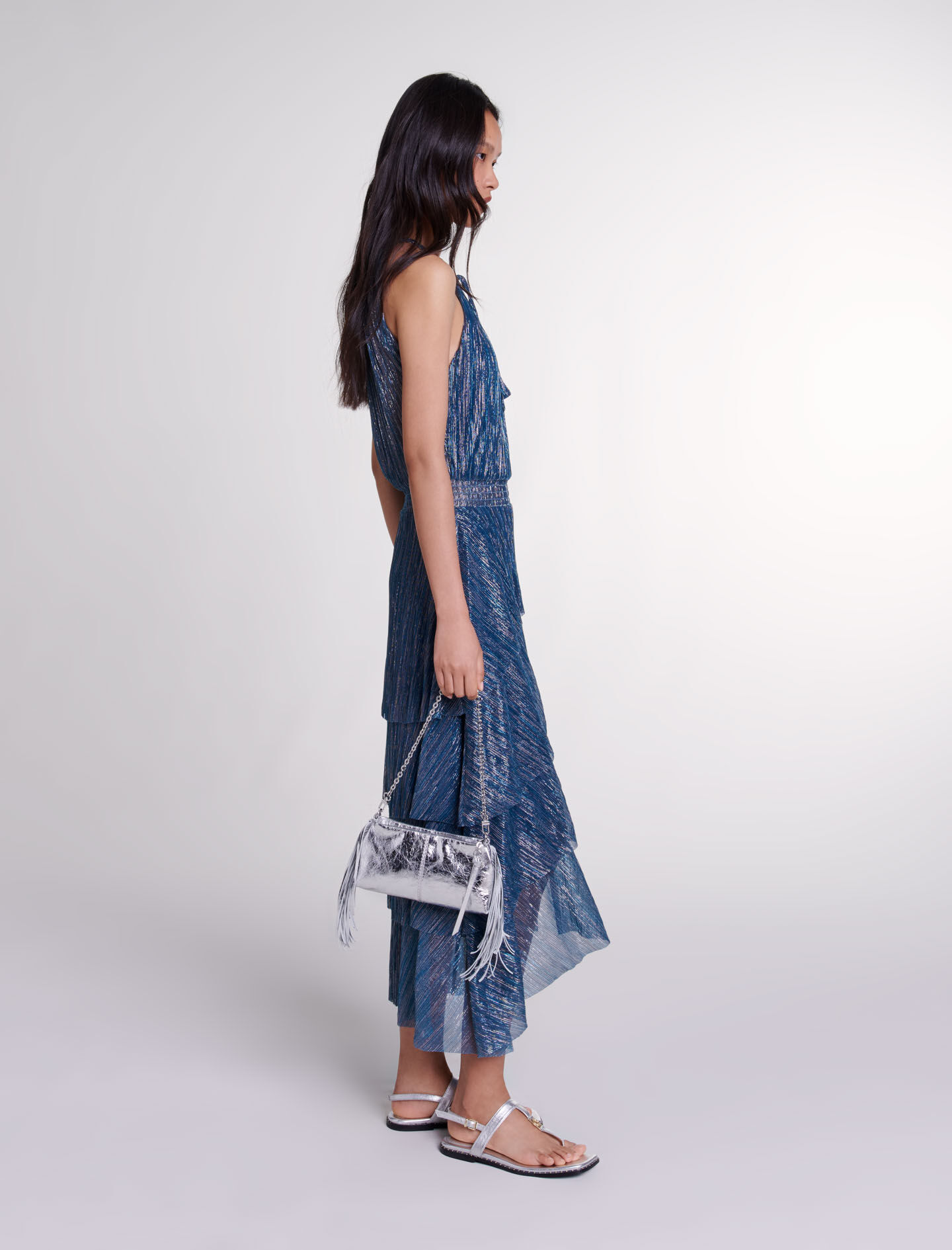 Ruffled lamé maxi dress Ruffled lamé maxi dress