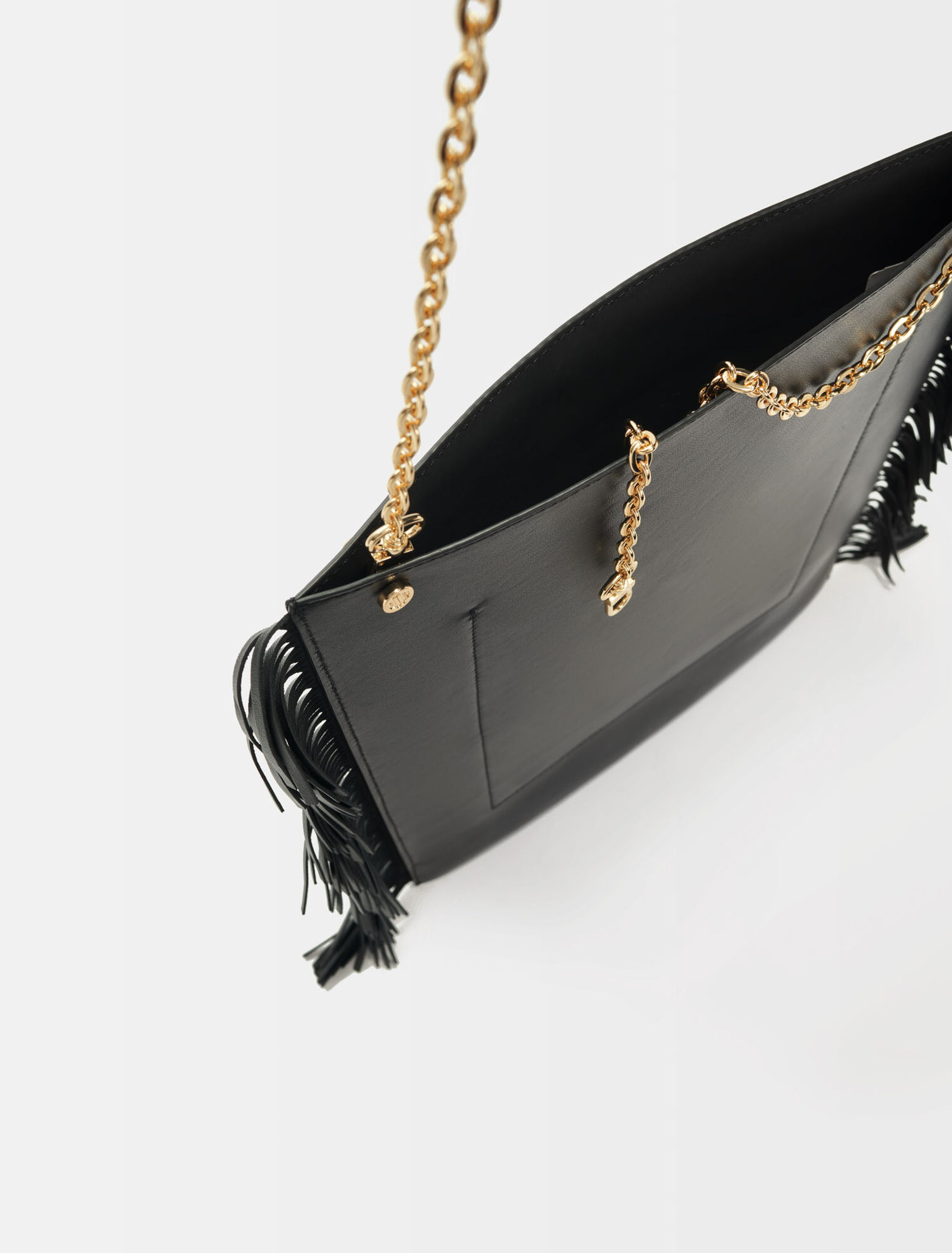 Clover fringed leather bag