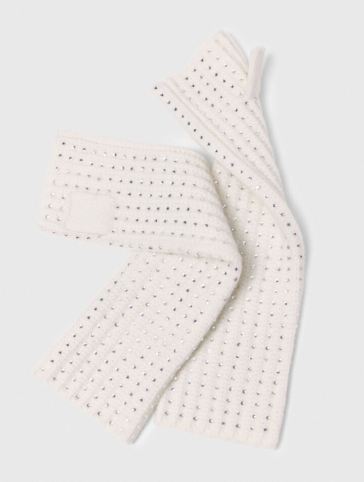 Wool and rhinestone mittens