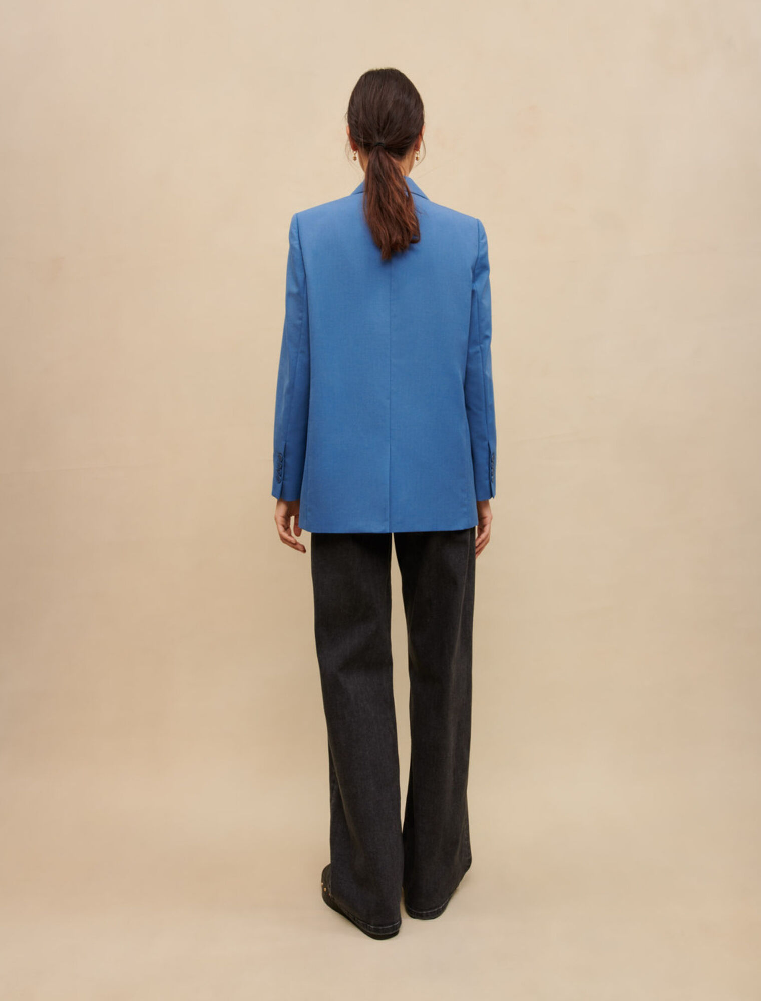 Blue straight tailored jacket