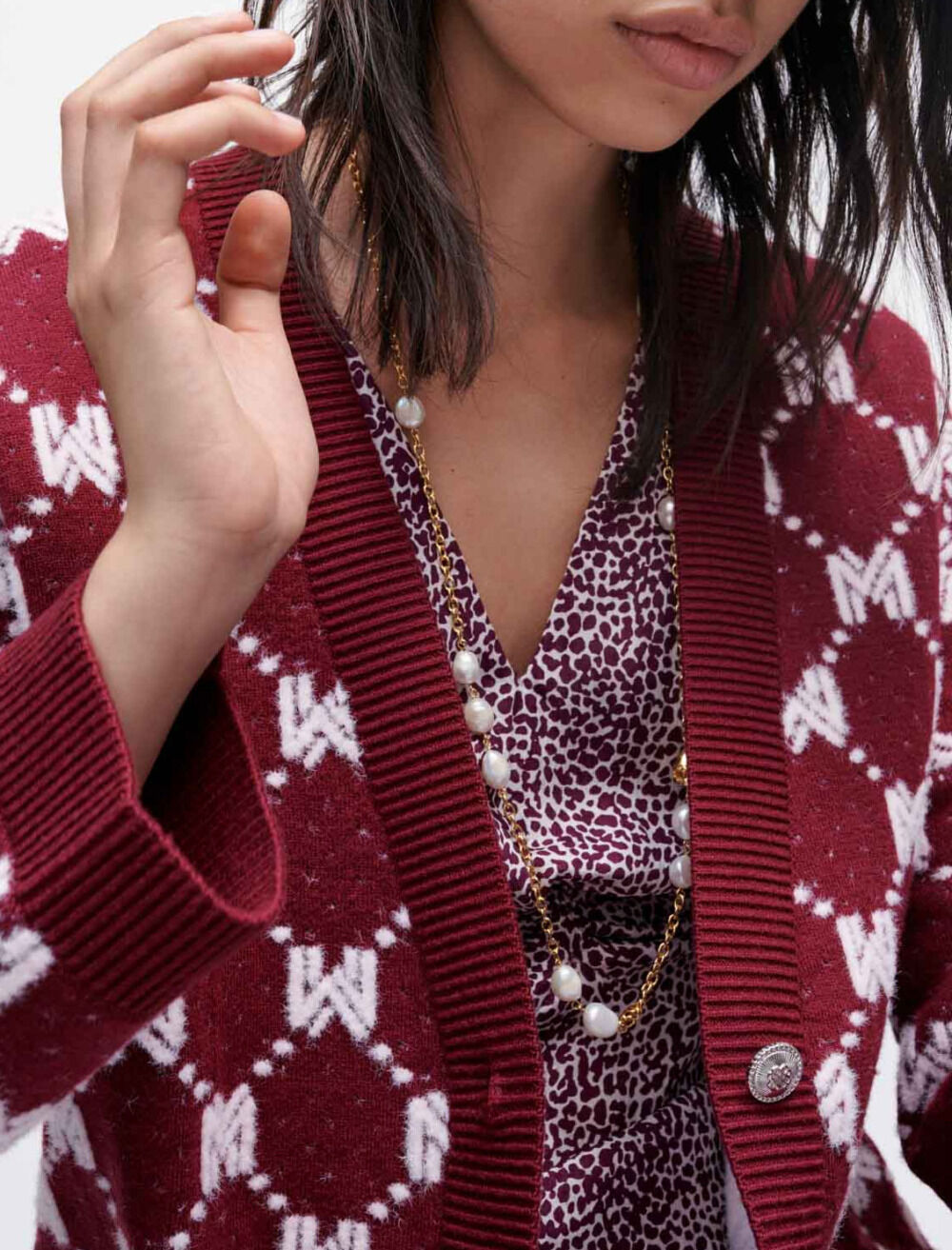 TTTmsw Flower Jacquard KnitCardigan Mサイズ 𝑻𝑻𝑻 𝑴𝑺𝑾 𝑭𝒍𝒐𝒘𝒆𝒓 𝑱𝒂𝒄𝒒𝒖𝒂𝒓𝒅 𝒌𝒏𝒊𝒕