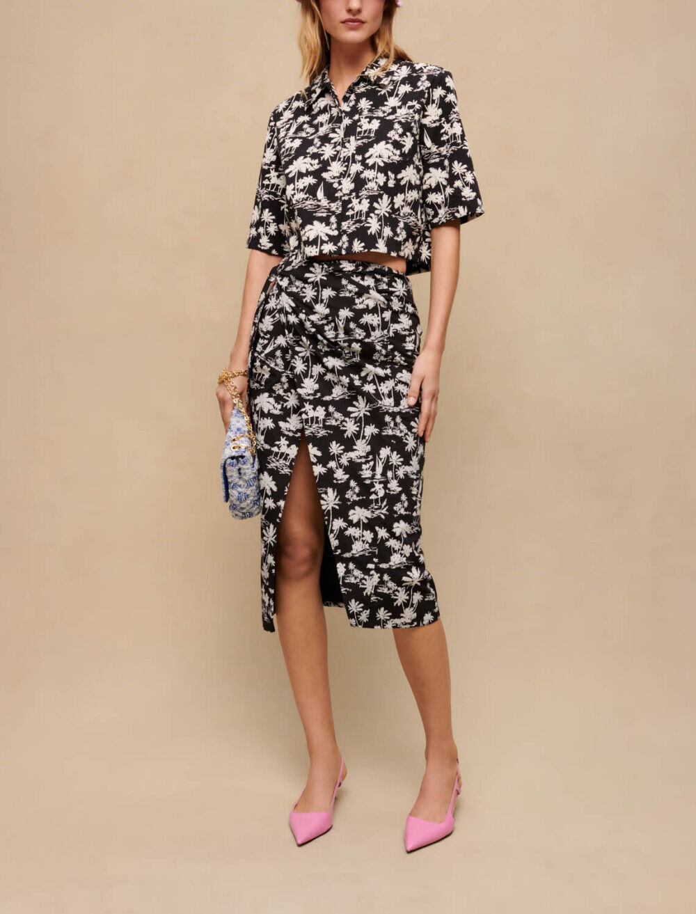 爆買い Palm Maje | Women For Gray / Black skirt wrap print コスプレウィッグ