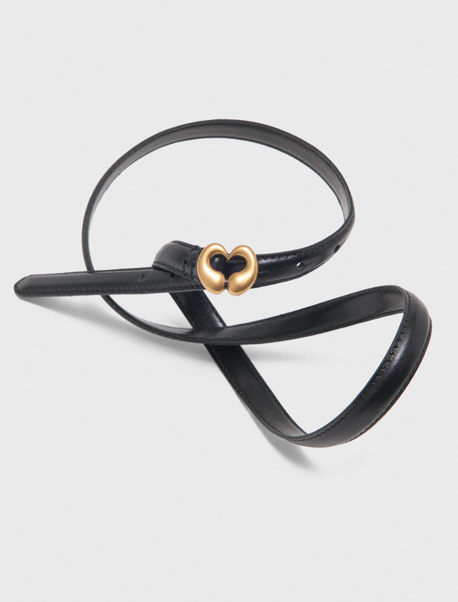 Slim leather belt