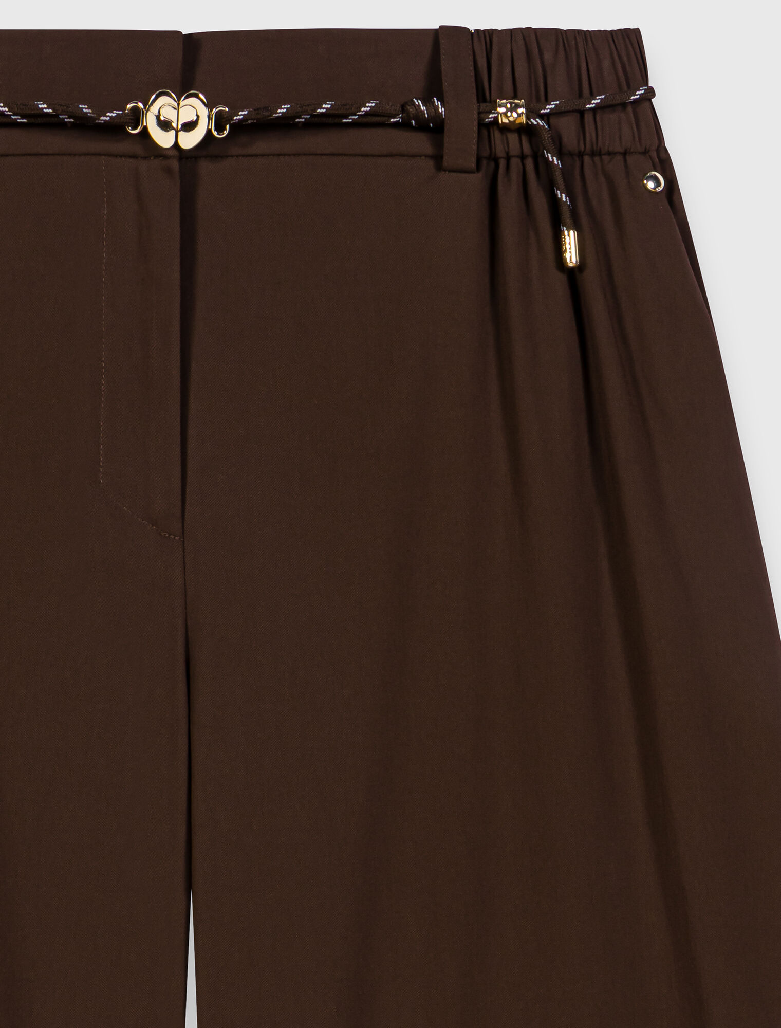 Wide-leg cotton trousers