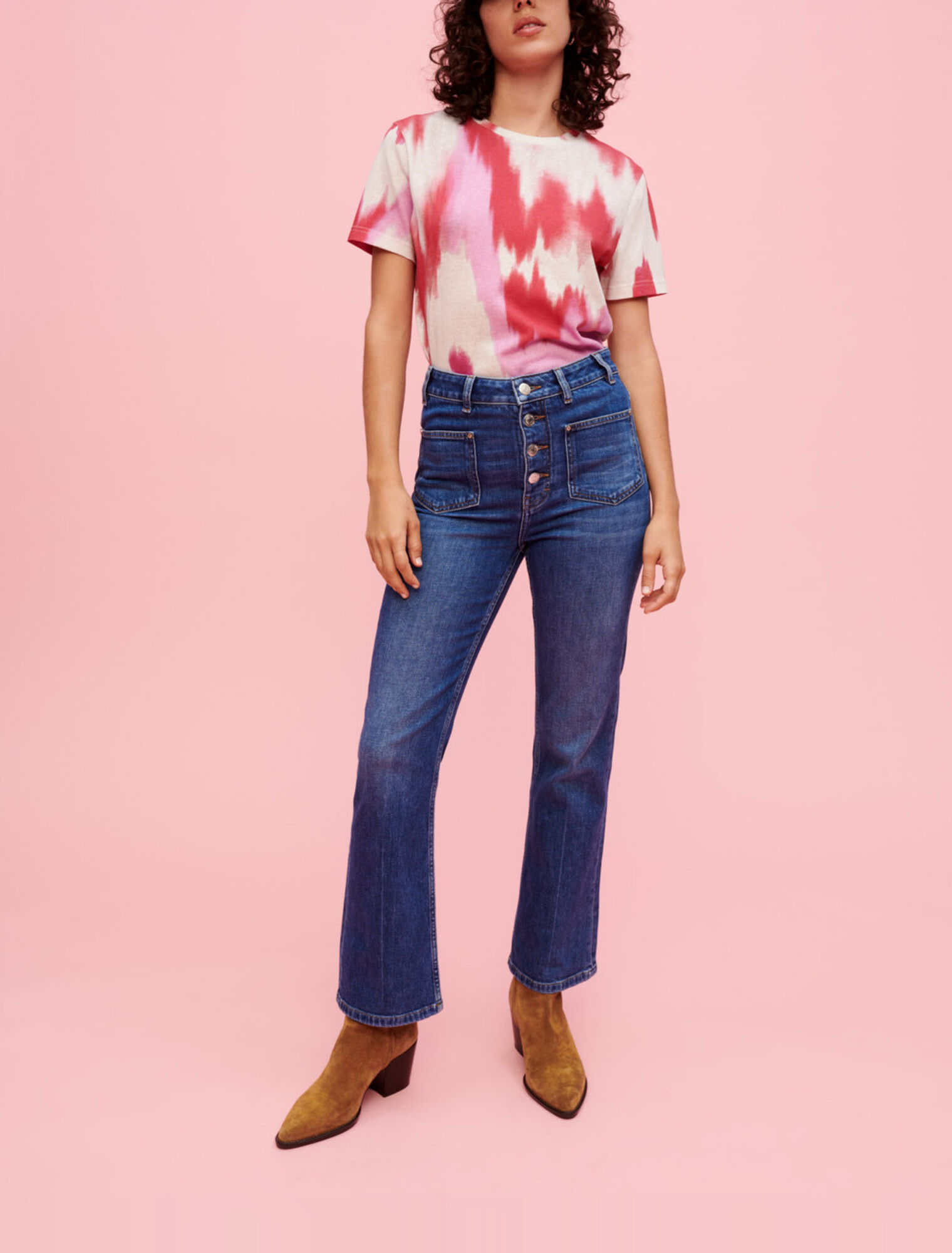 Tie and Dye fuchsia tee shirt