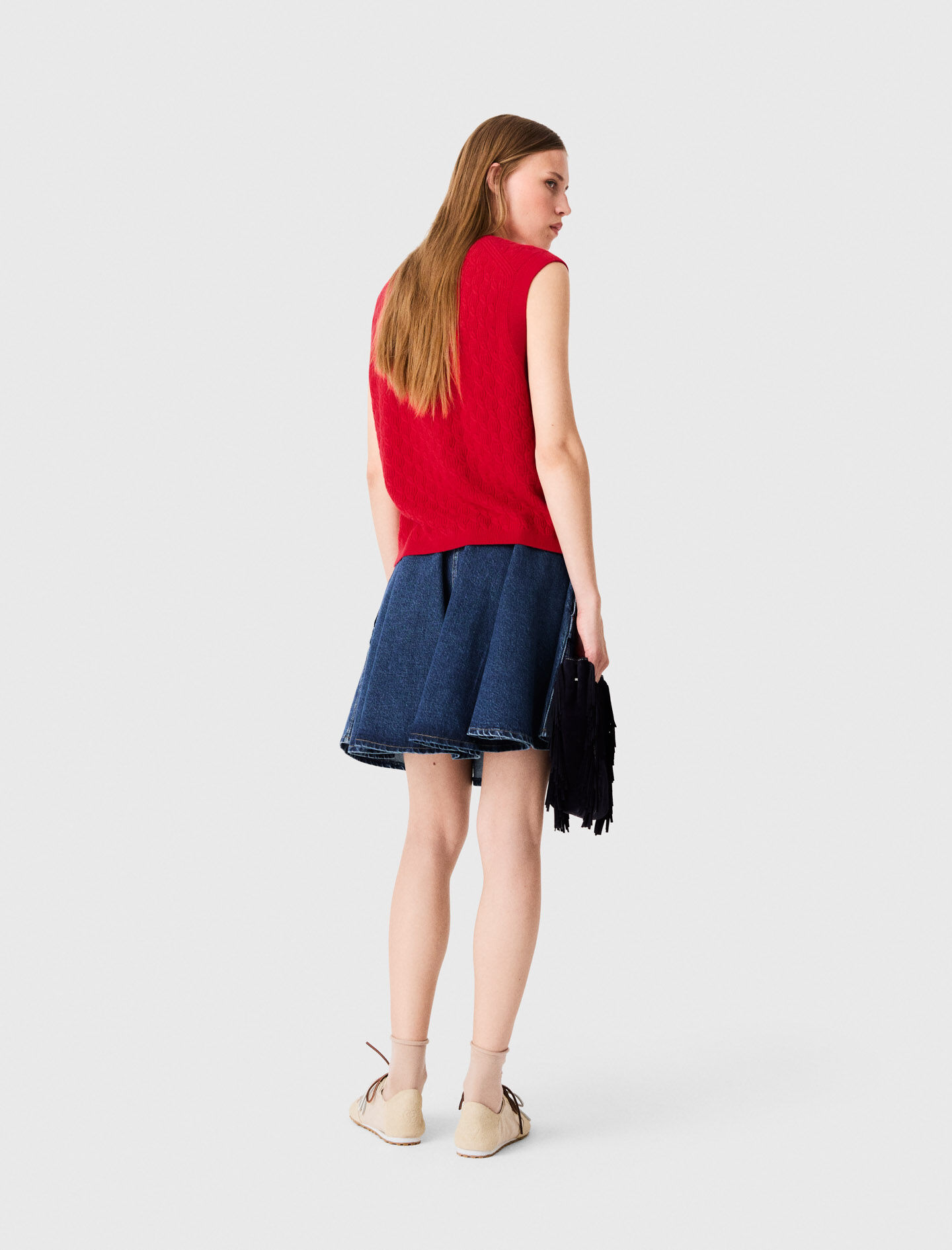 Sleeveless knit top Red For Women | Maje
