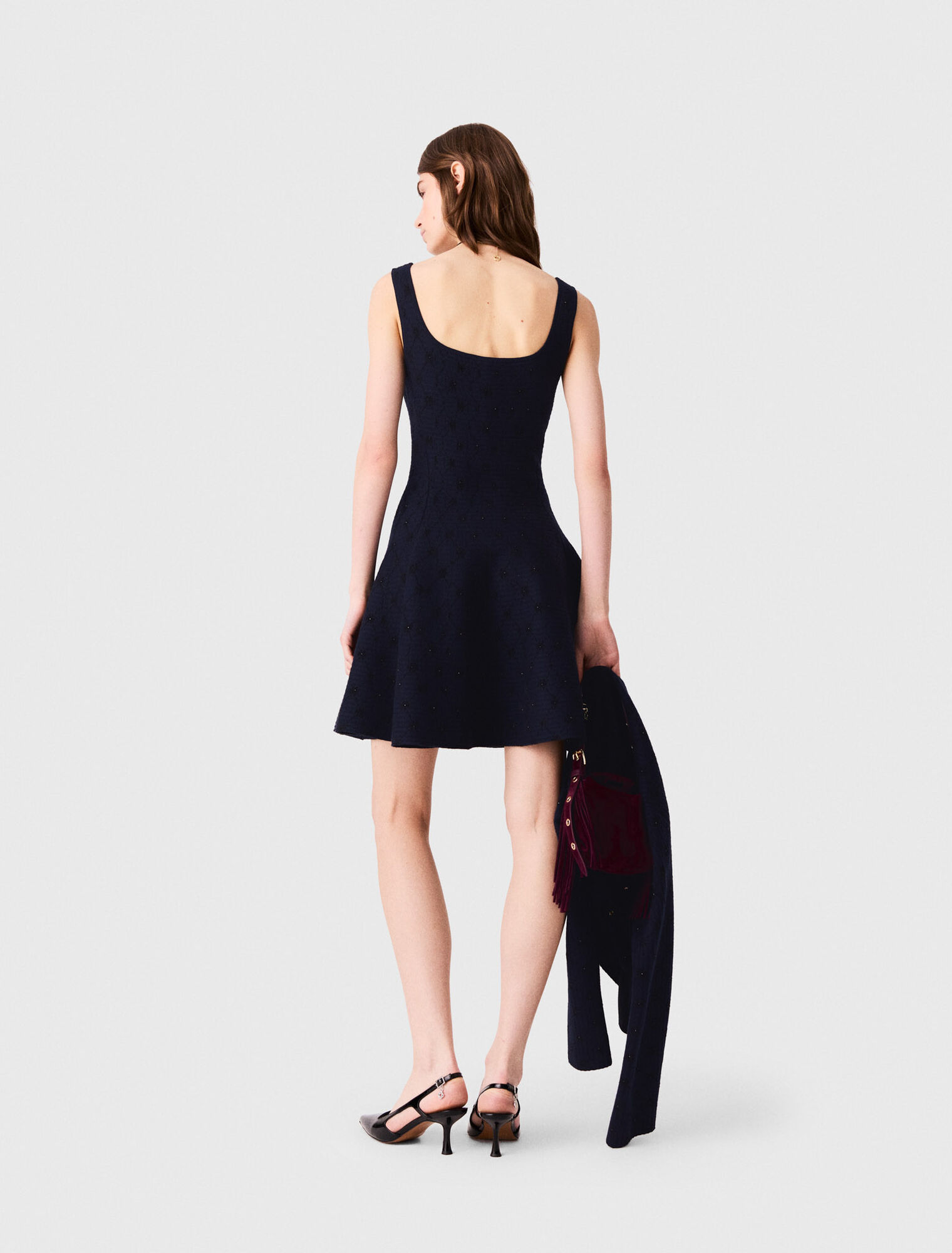 Short jacquard skater dress