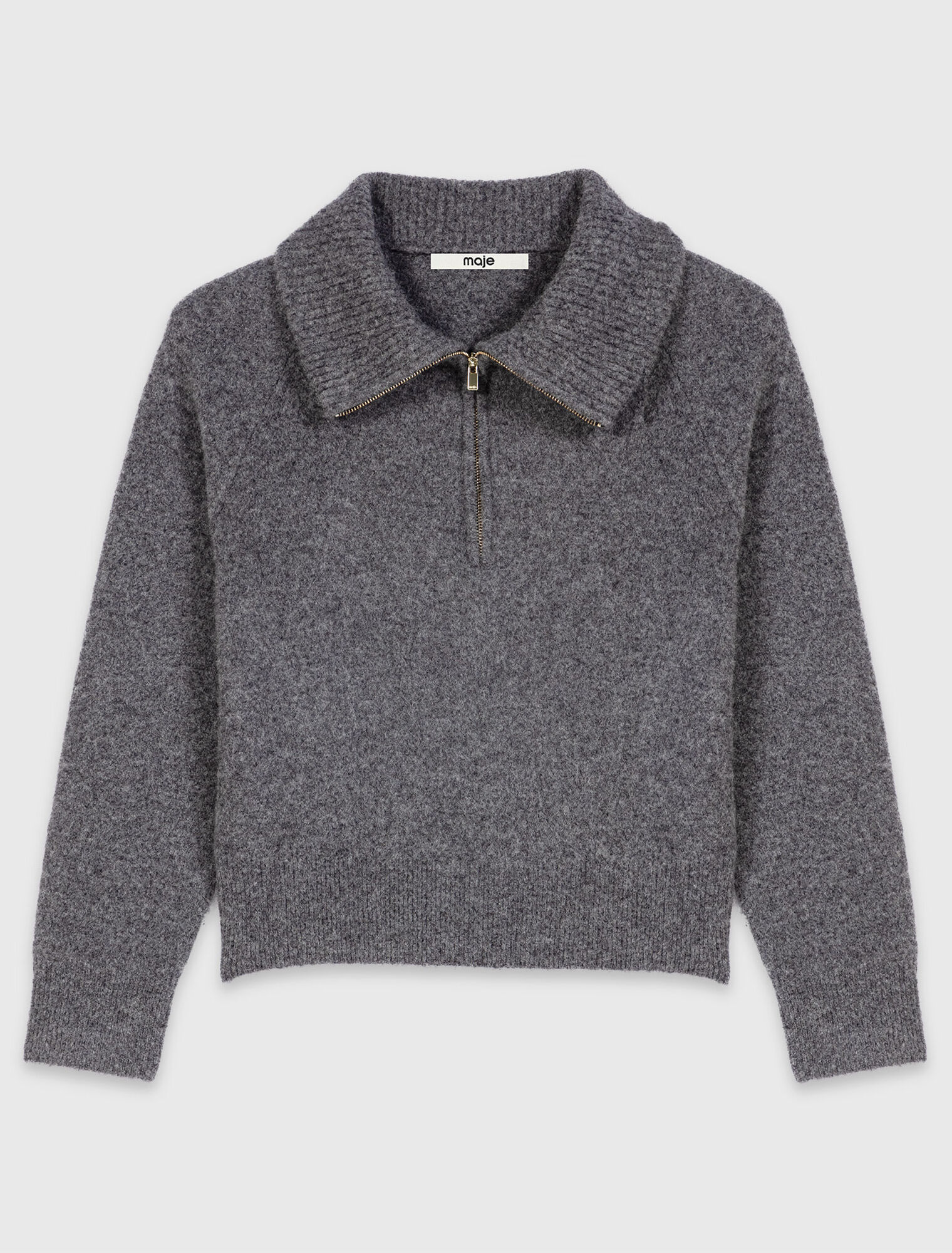 Zip-neck yak sweater
