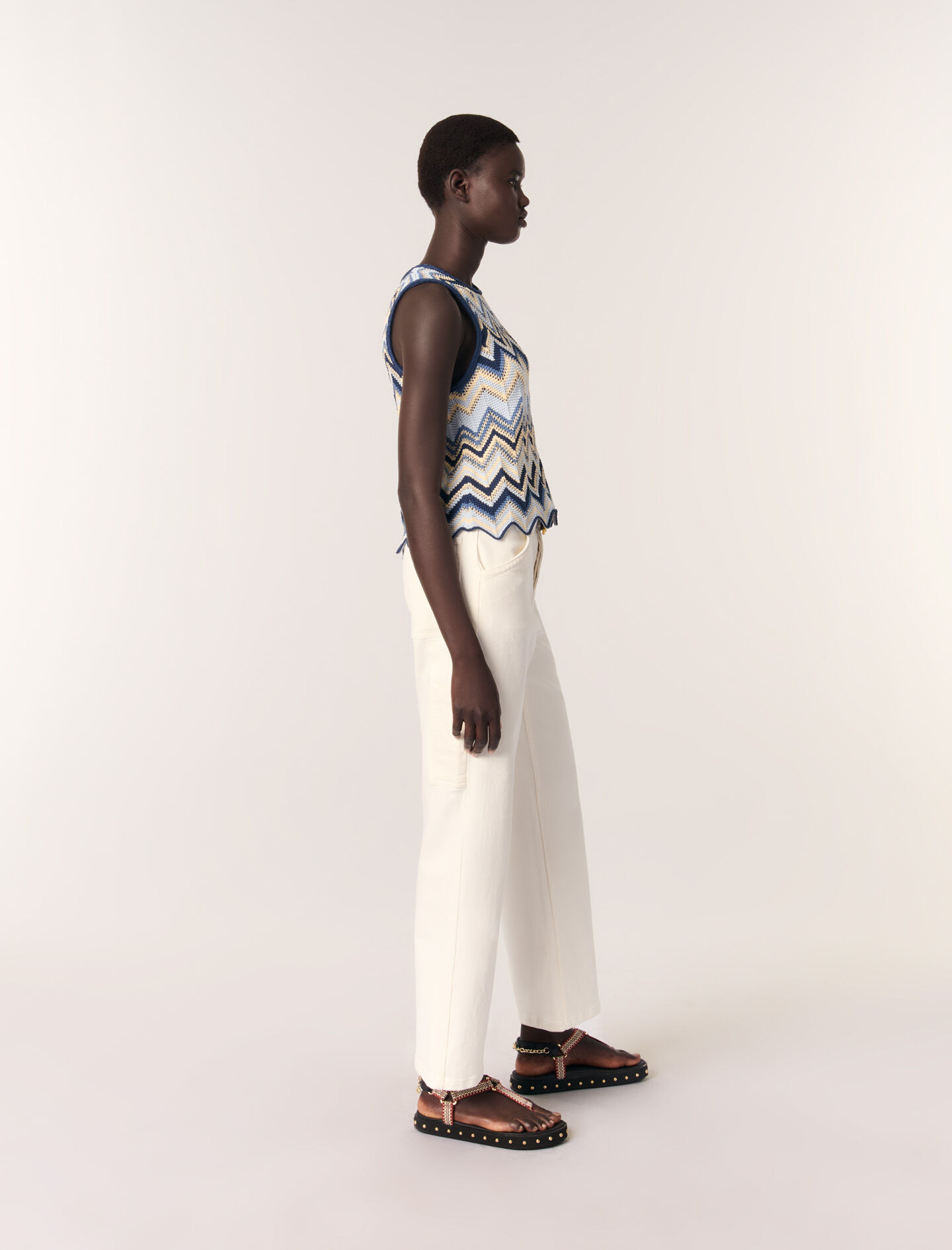 Crochet-knit top Blue For Women | Maje Crochet-knit top Blue For Women | Maje